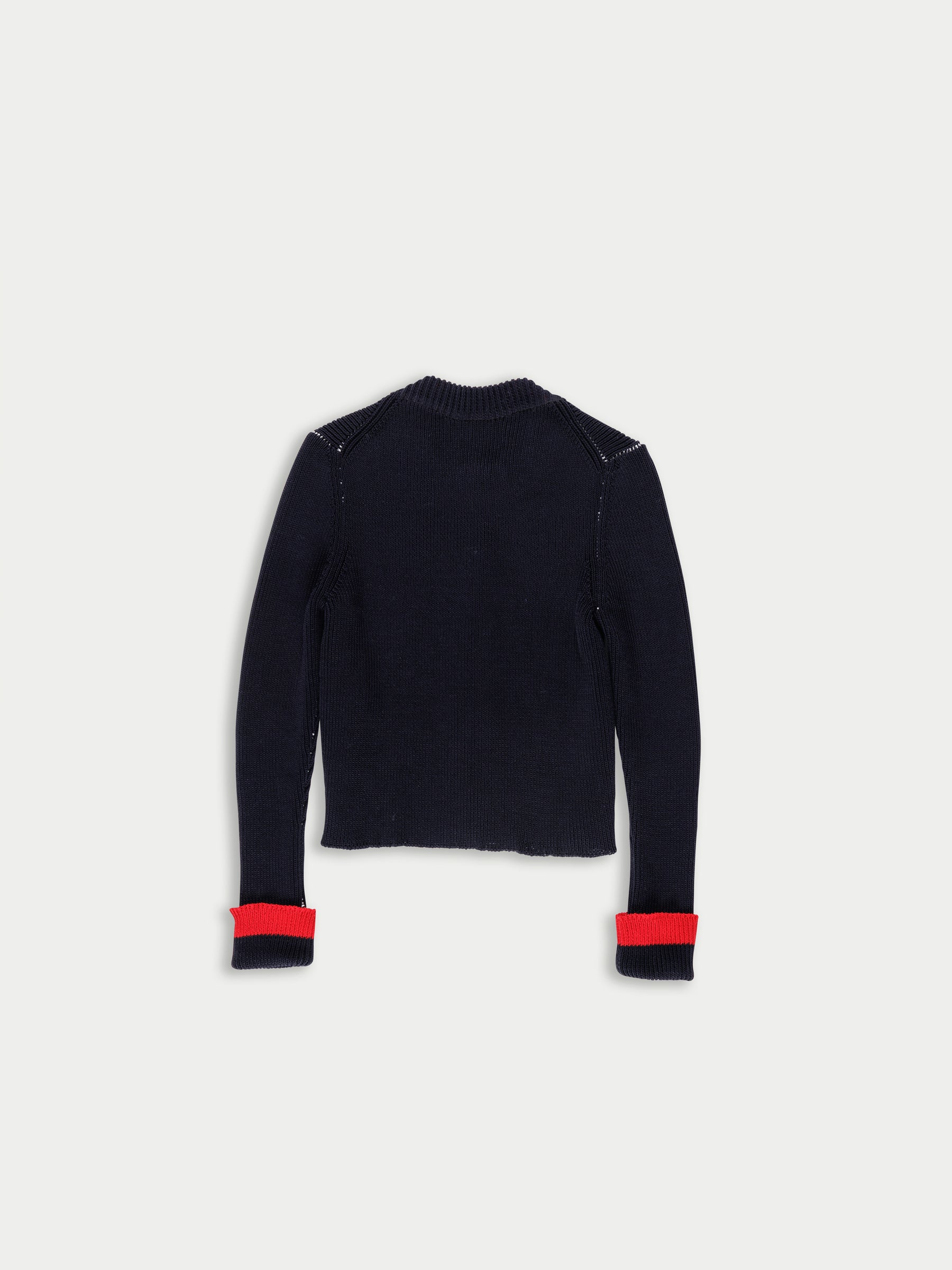 ROSEMARY Shrunken Fit Ribbed Cardigan - Navy