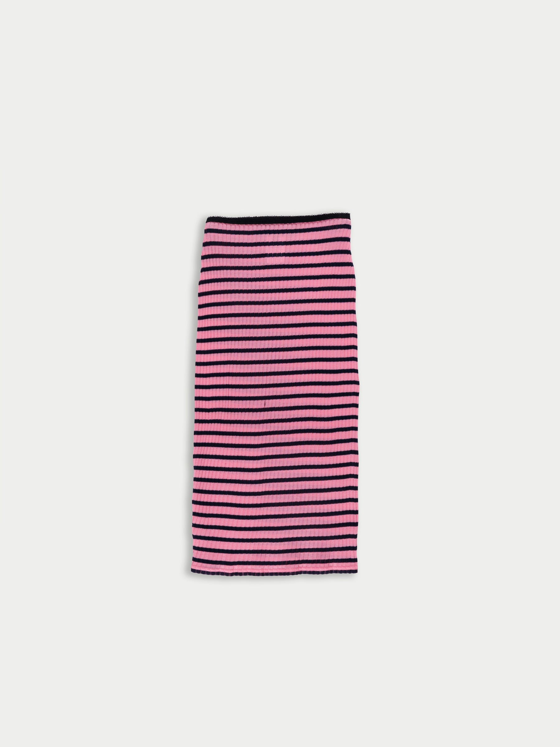 JULIE Ribbed Tube Skirt - Pink / Navy