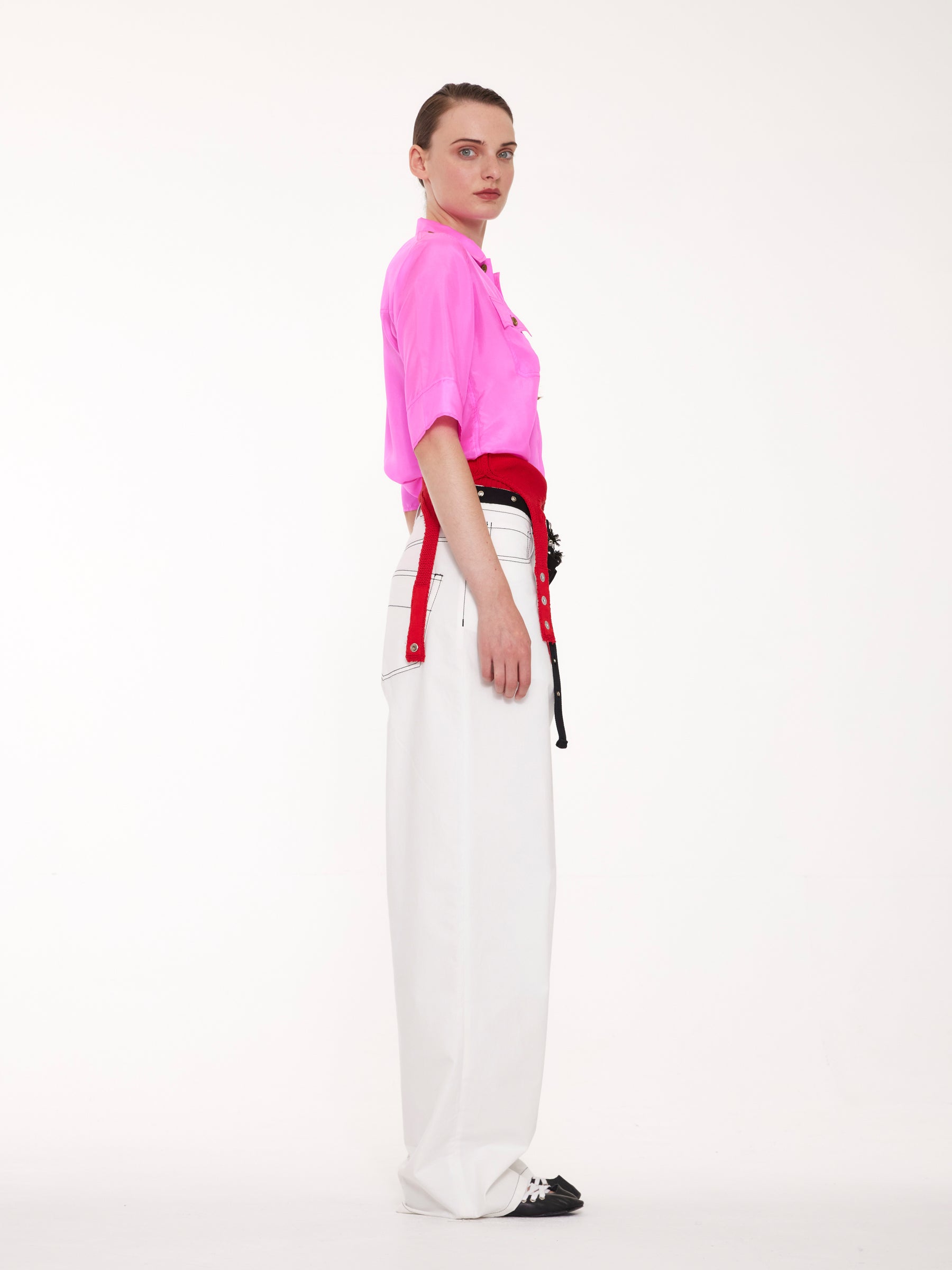 ALICE Silk Utility Shirt - Pink