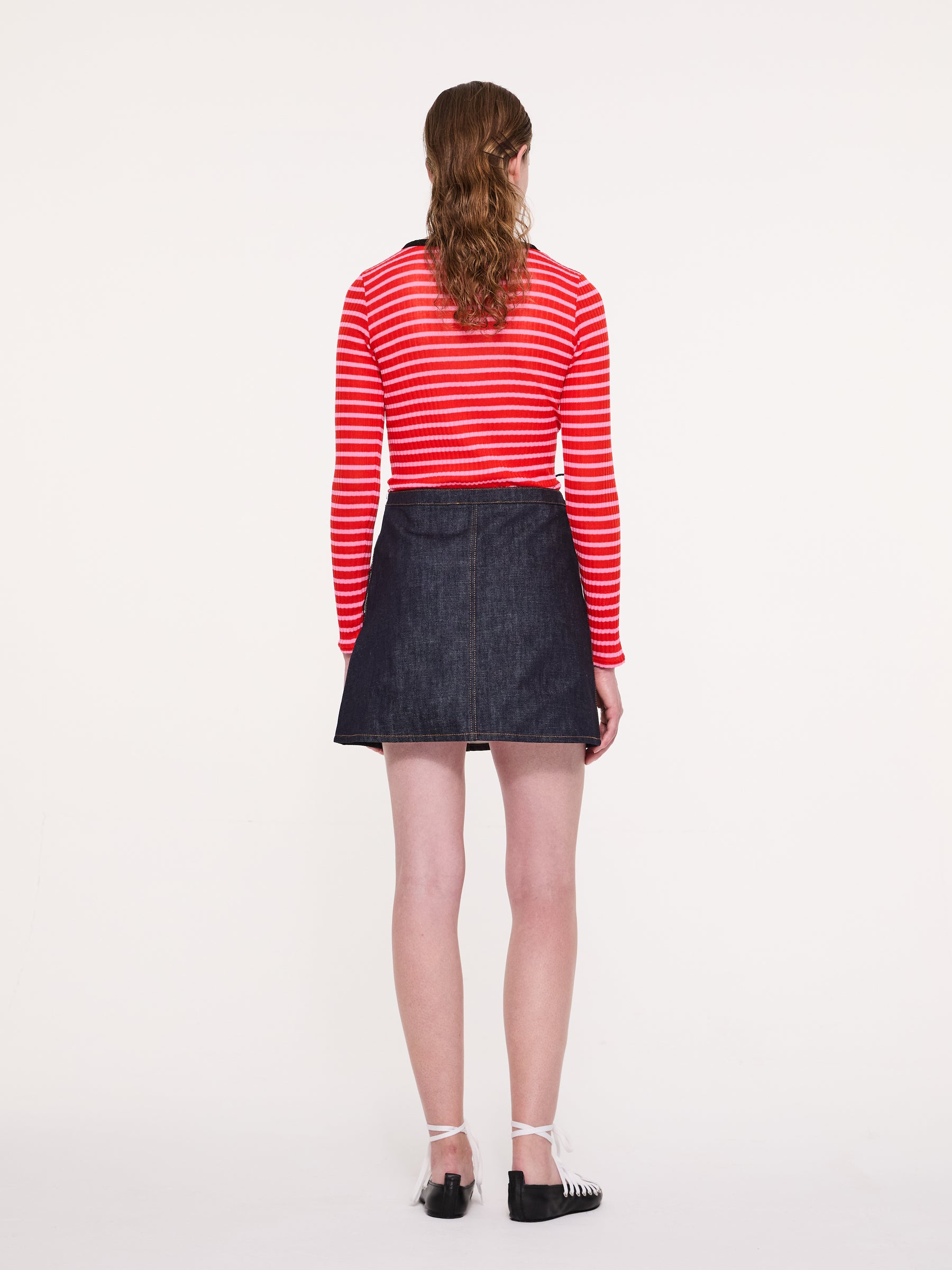 JACKIE RAYE Fine Weight Ribbed Top - Red / Pink / Black