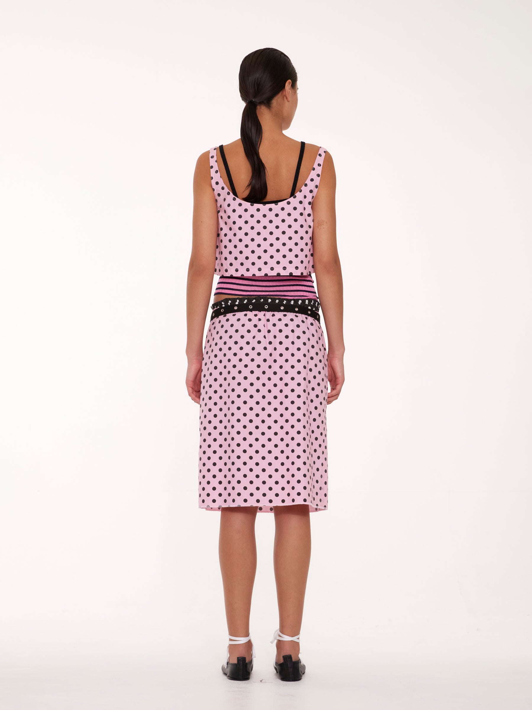 CHLOE Lingerie Styled Top - Light Pink / Black