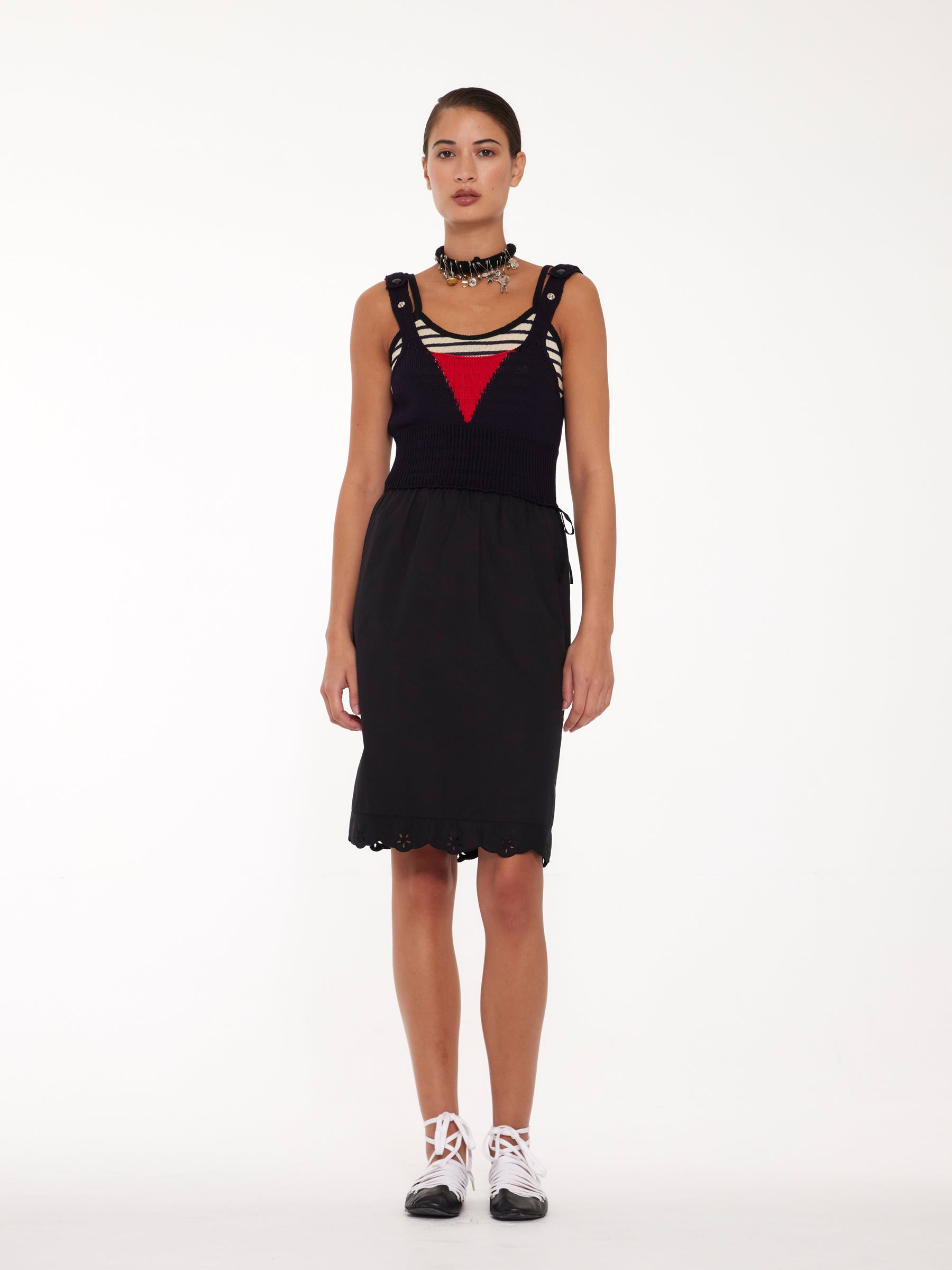 CHRISTINA Slip Dress - Navy / Red / Black