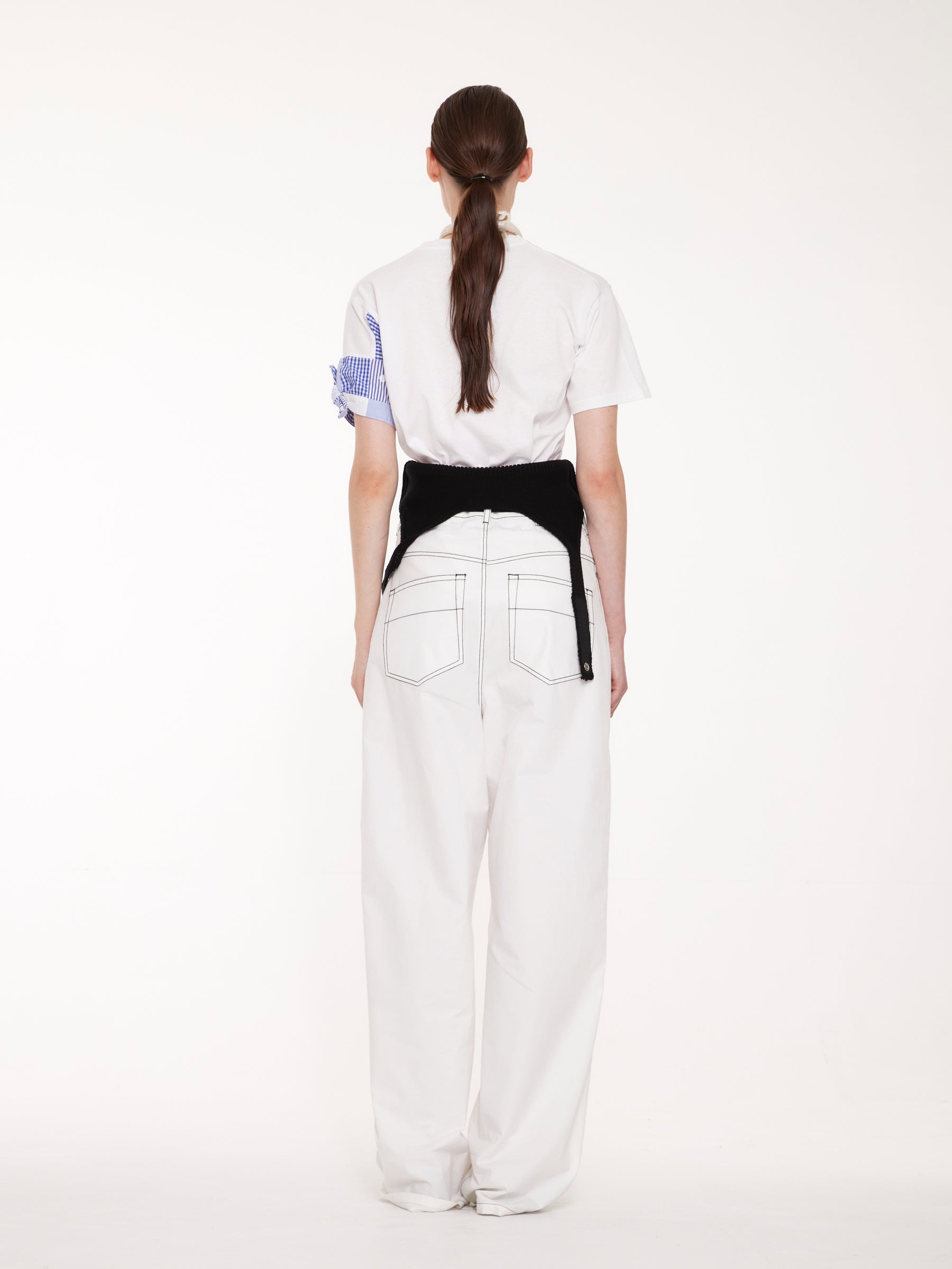 MINNIE Short Sleeve T-shirt - White / Blue Shirting