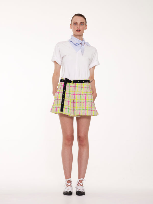 NELLY Short Sleeve T-shirt - White / Blue Shirting