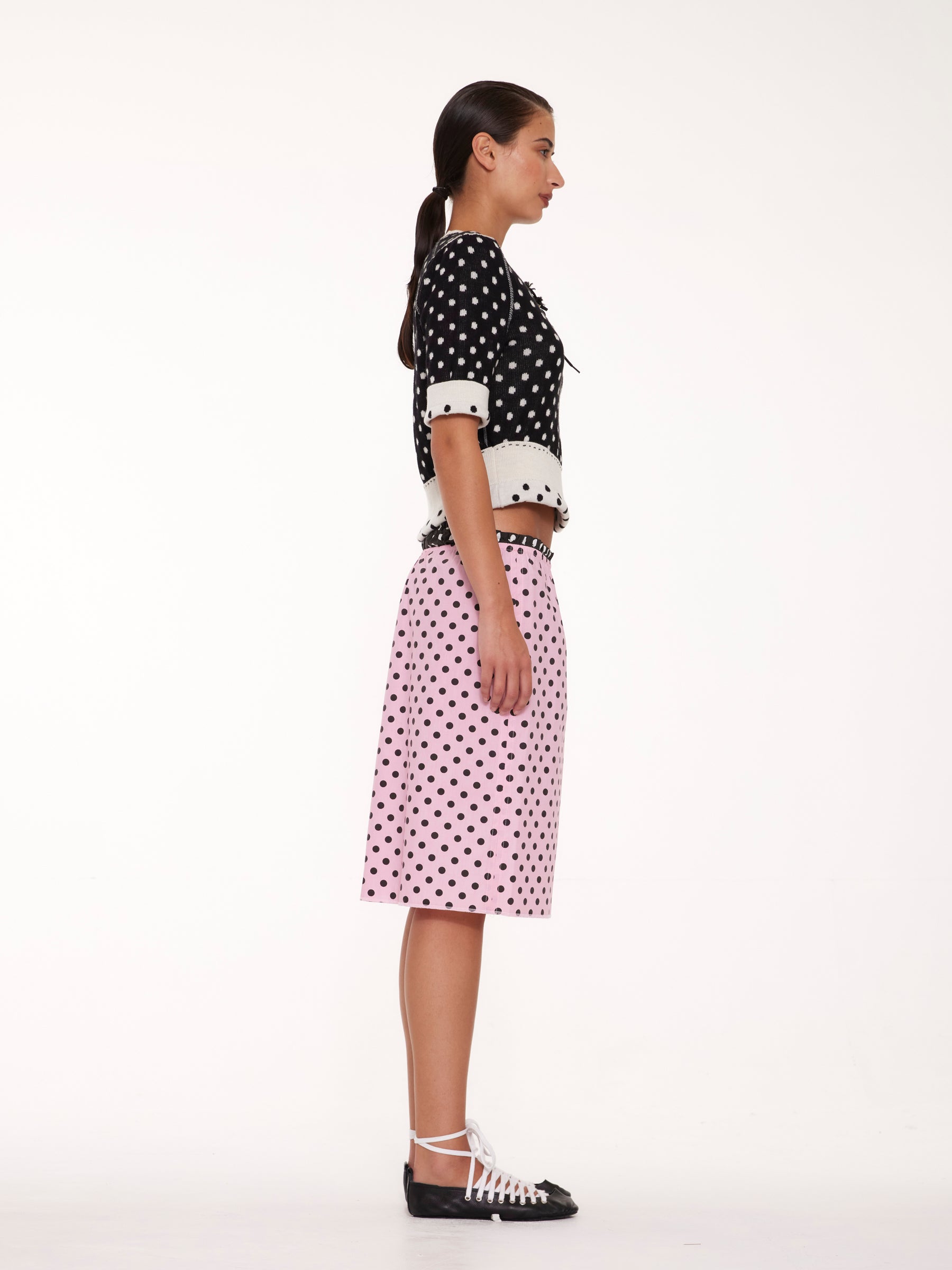 PIA Slip Skirt - Light Pink / Black