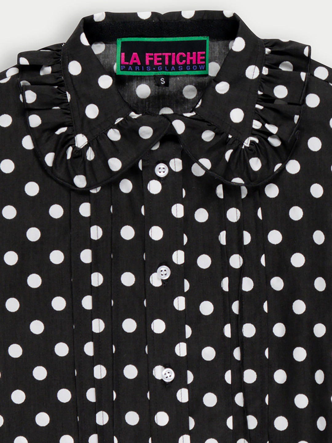 JANE Spot Printed Cotton Blouse - Black / White