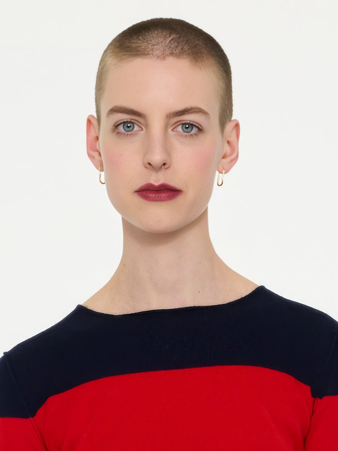BIRTWELL fitted fine weight sweater - NAVY / RED