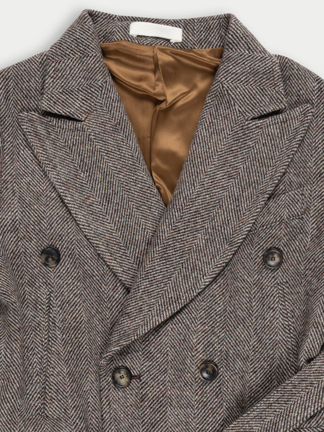 MAX Menswear Styled Overcoat - Brown Herringbone