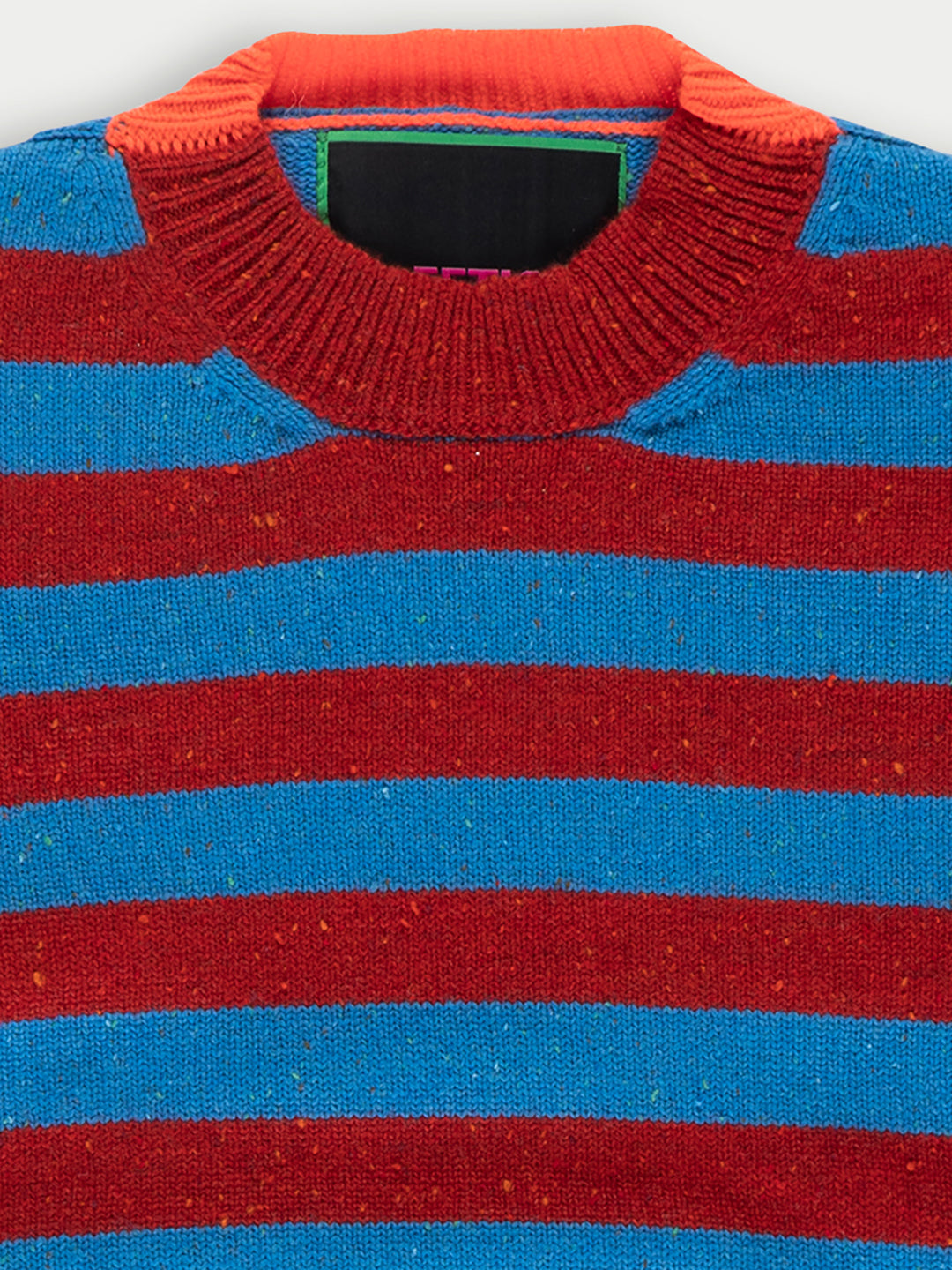 LESLIE Unisex Loose Fit Striped Sweater - Blue / Red