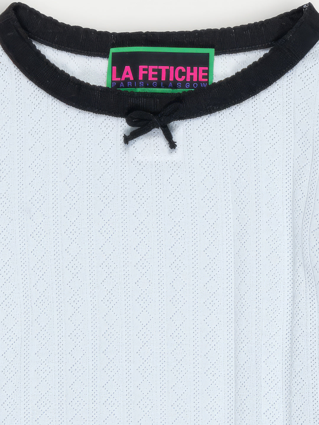 JACKIE Fine Weight Pointelle Top - Light Blue