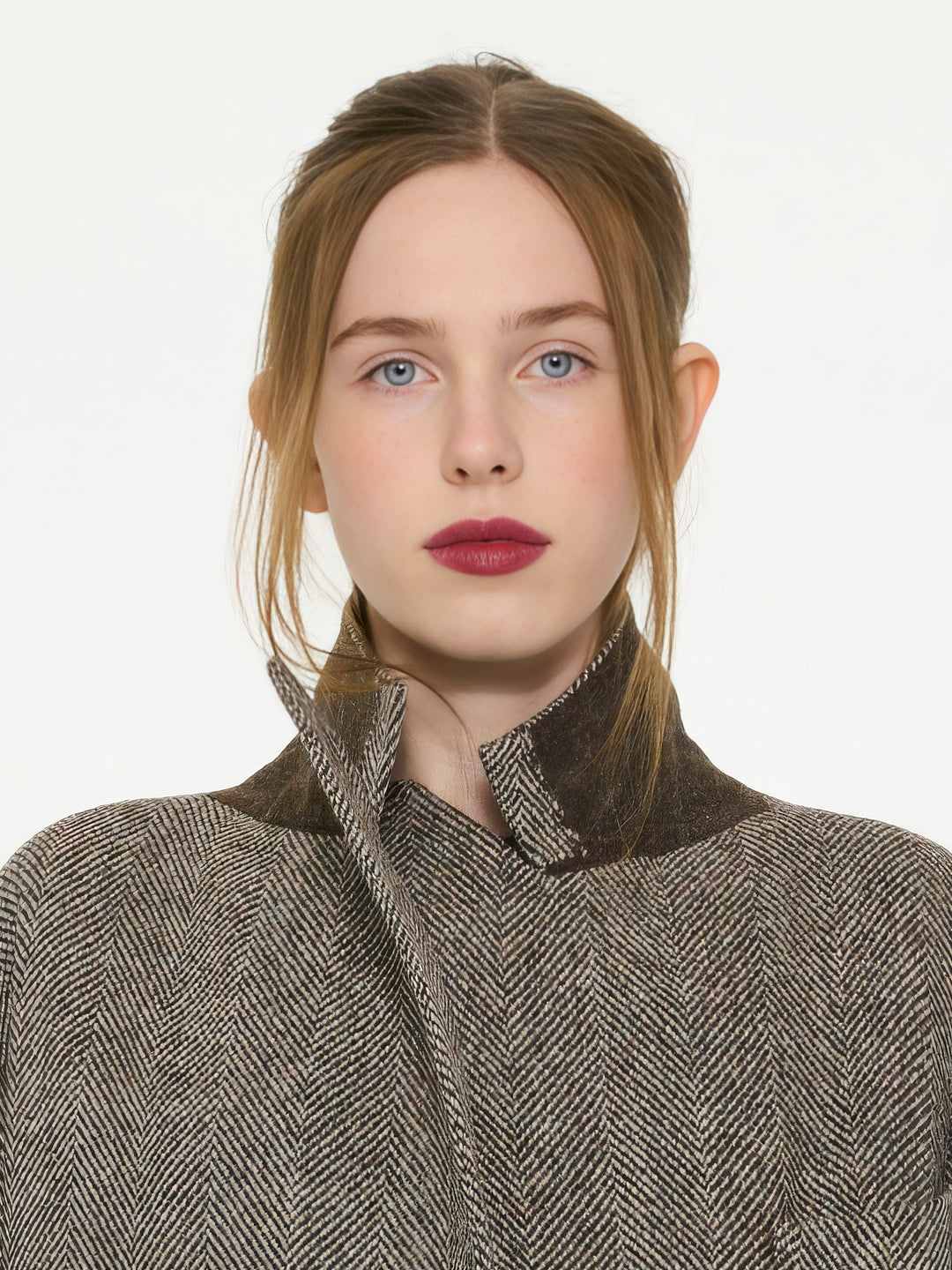 MAX Menswear Styled Overcoat - Brown Herringbone