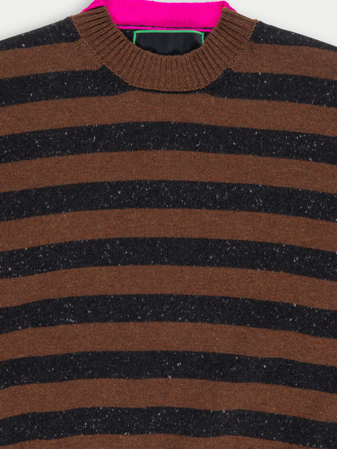 LESLIE Unisex Loose Fit Striped Sweater- Brown/ Black