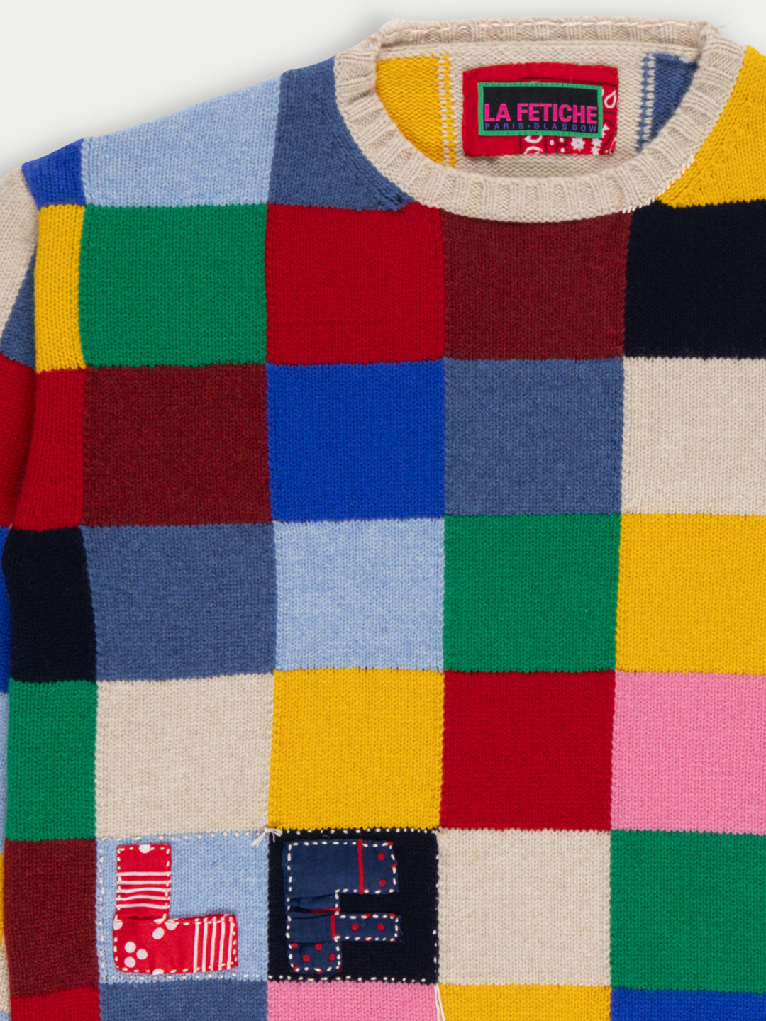 ELMER Loose Fit Patchwork Sweater - Multico