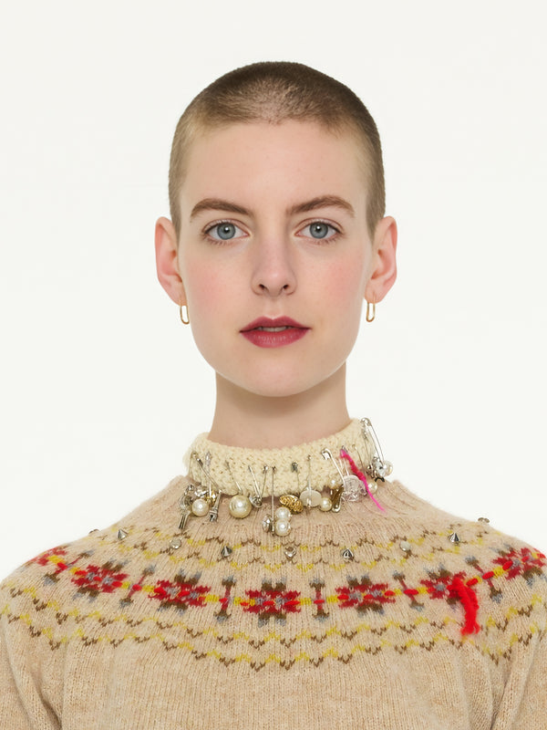 LYRA Embellished Necklace - Ecru