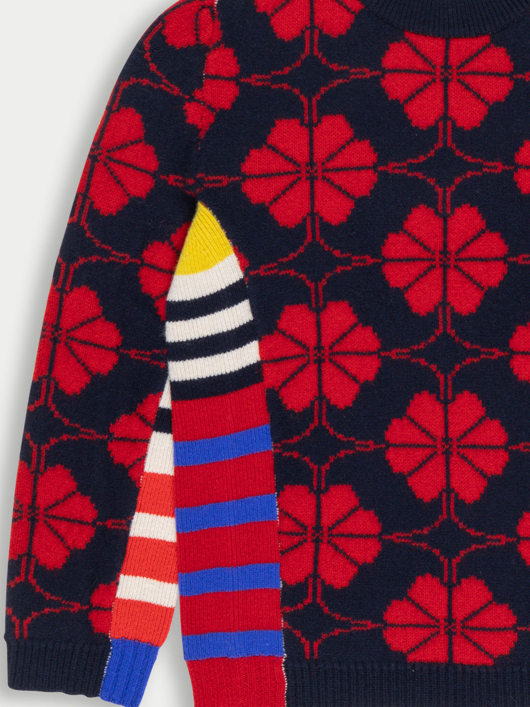 MAE FLOWER Sweater - Navy / Red