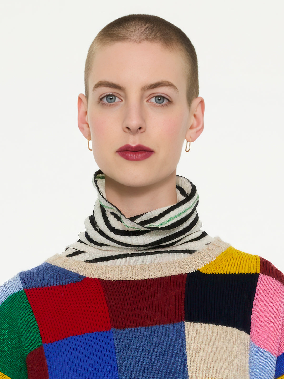 ELMER Loose Fit Patchwork Sweater - Multico
