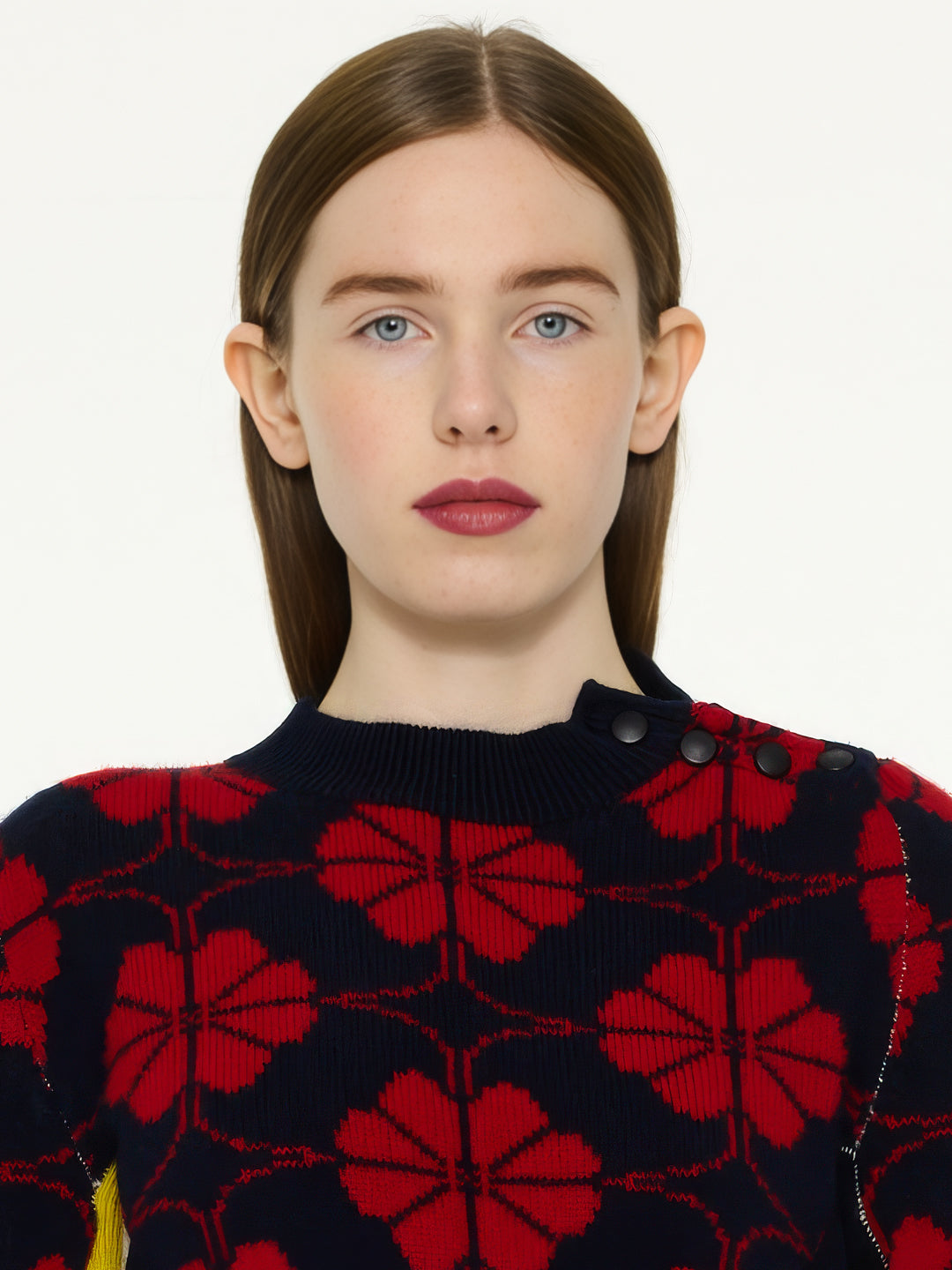 MAE FLOWER Sweater - Navy / Red