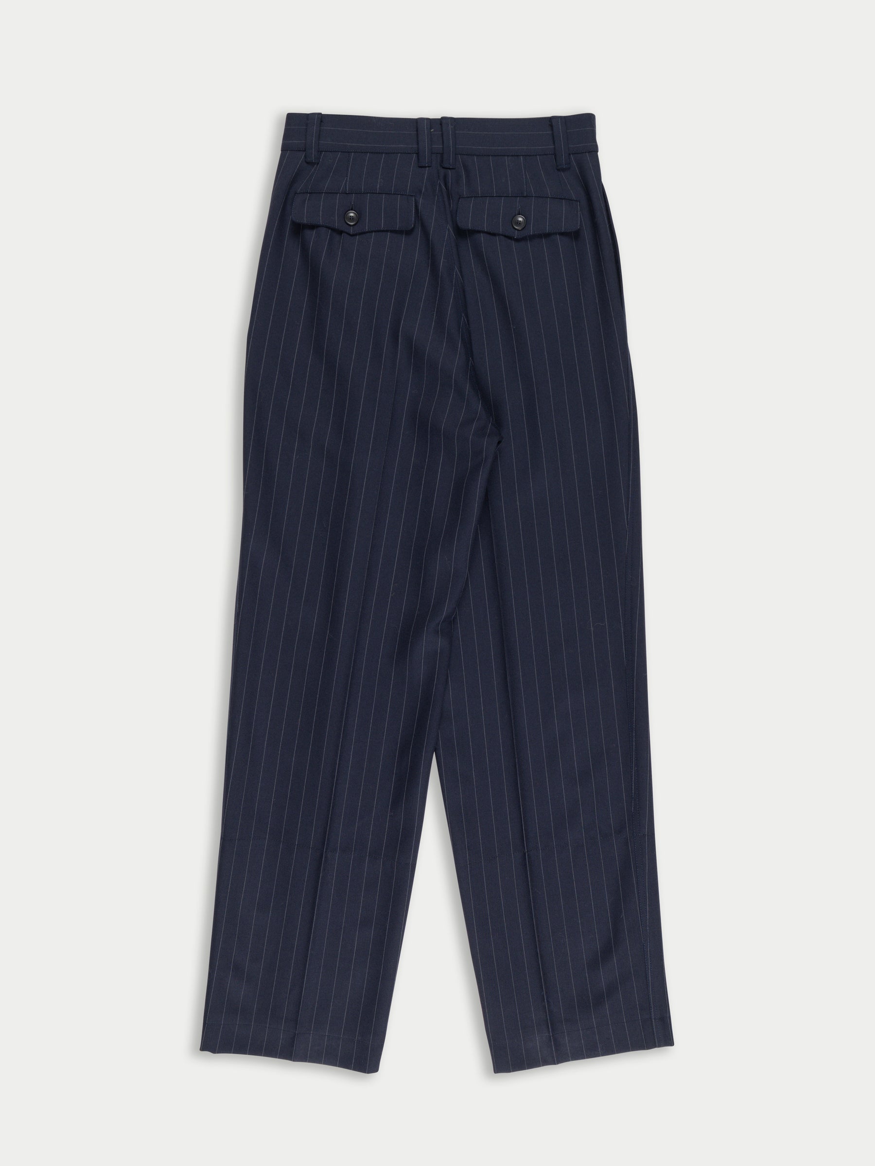 DAHO Pleated Tailored Pant - Navy Pinstripes