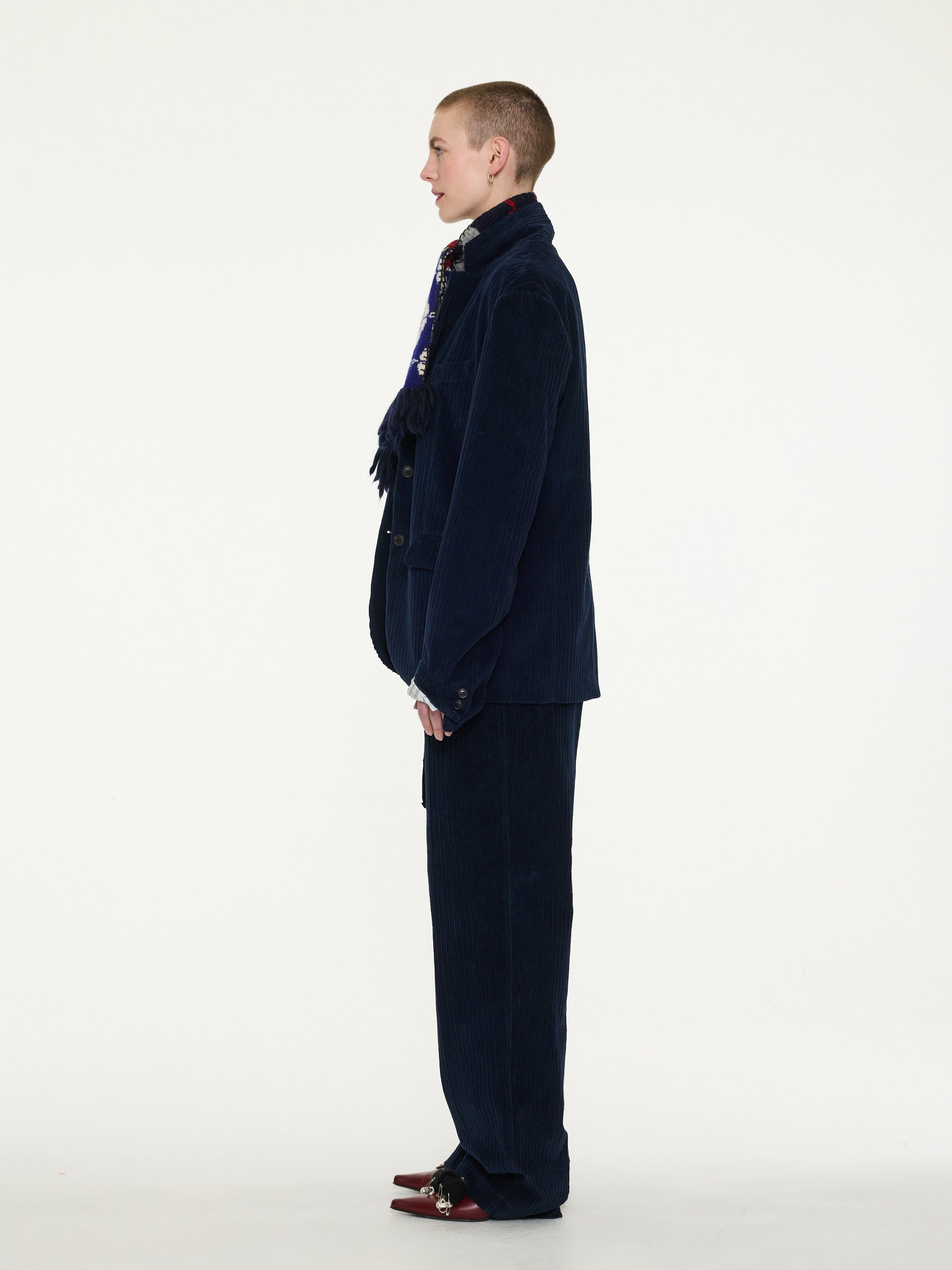 ANNIE Mens Style Corduroy Jacket - Navy