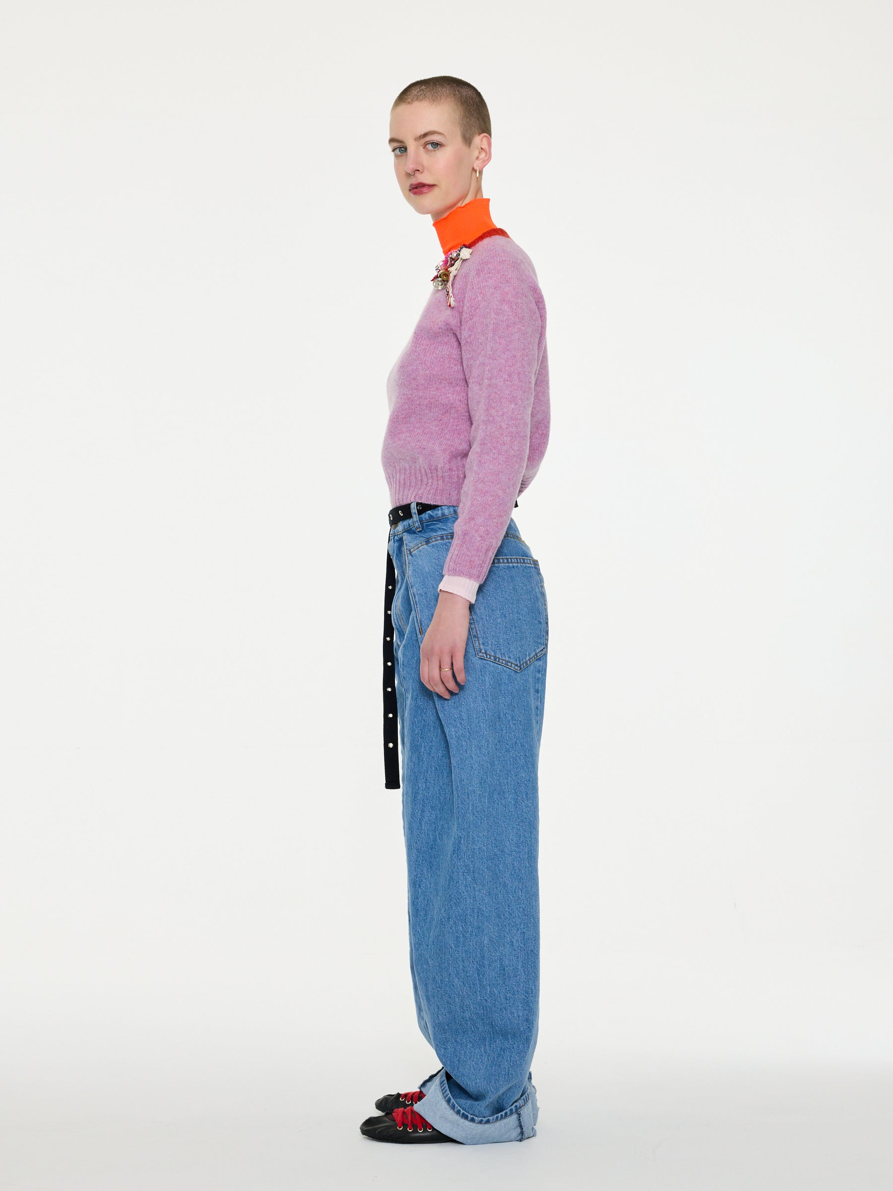 FIFI Crew Neck Shetland Sweater - Lilac