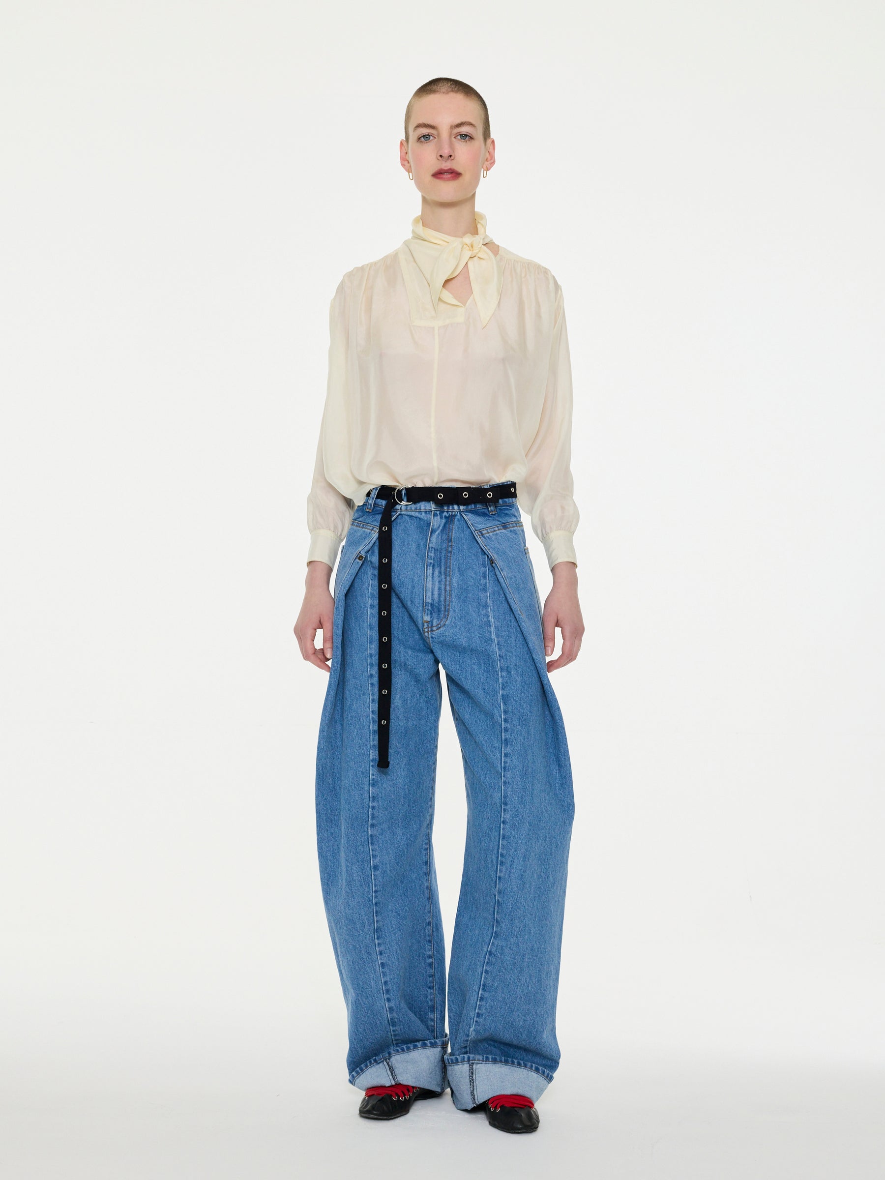 NUSCH Neck Tie Blouse - Ecru