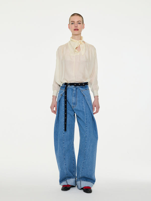 NUSCH Neck Tie Blouse - Ecru