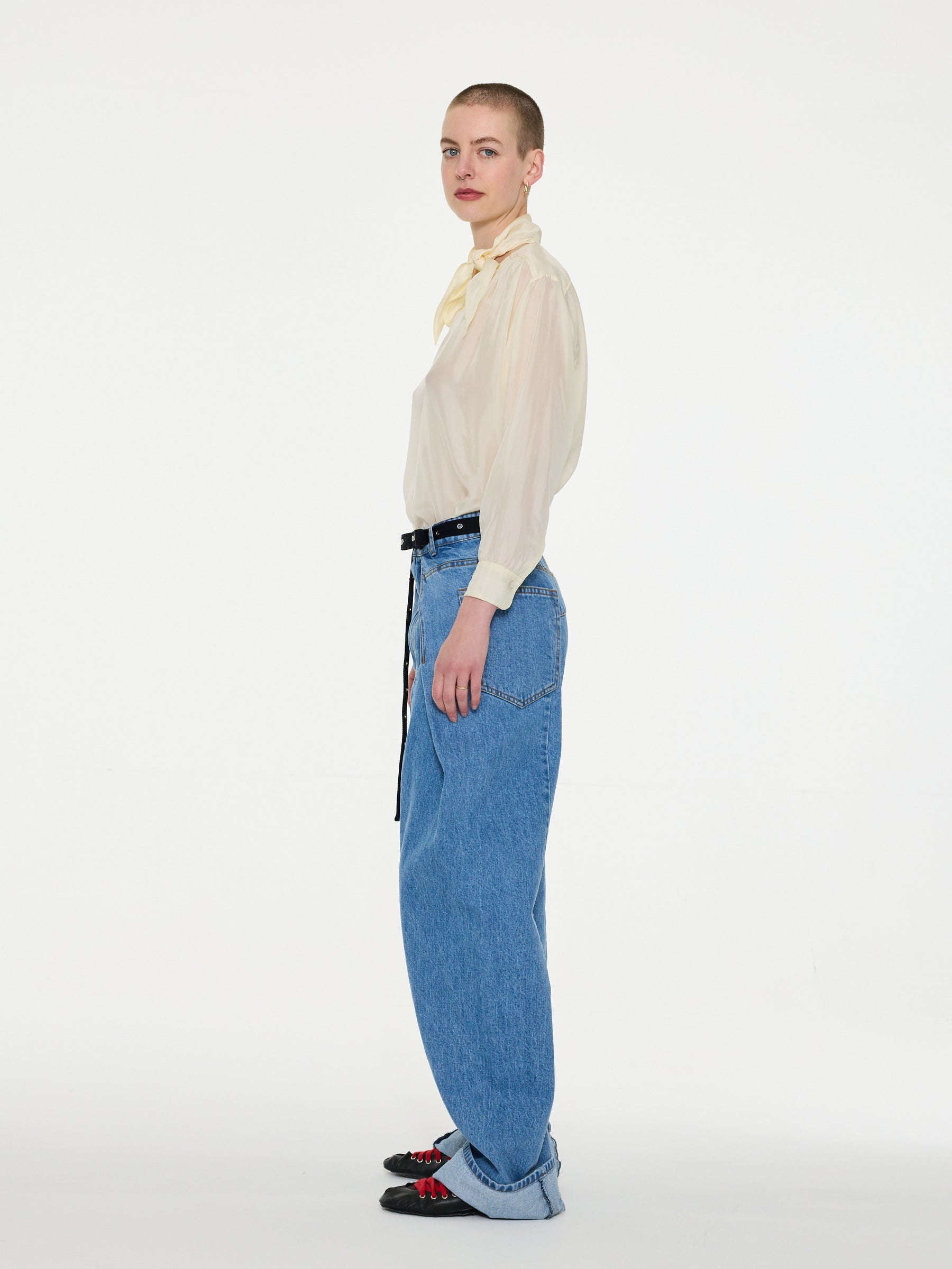 NUSCH Neck Tie Blouse - Ecru