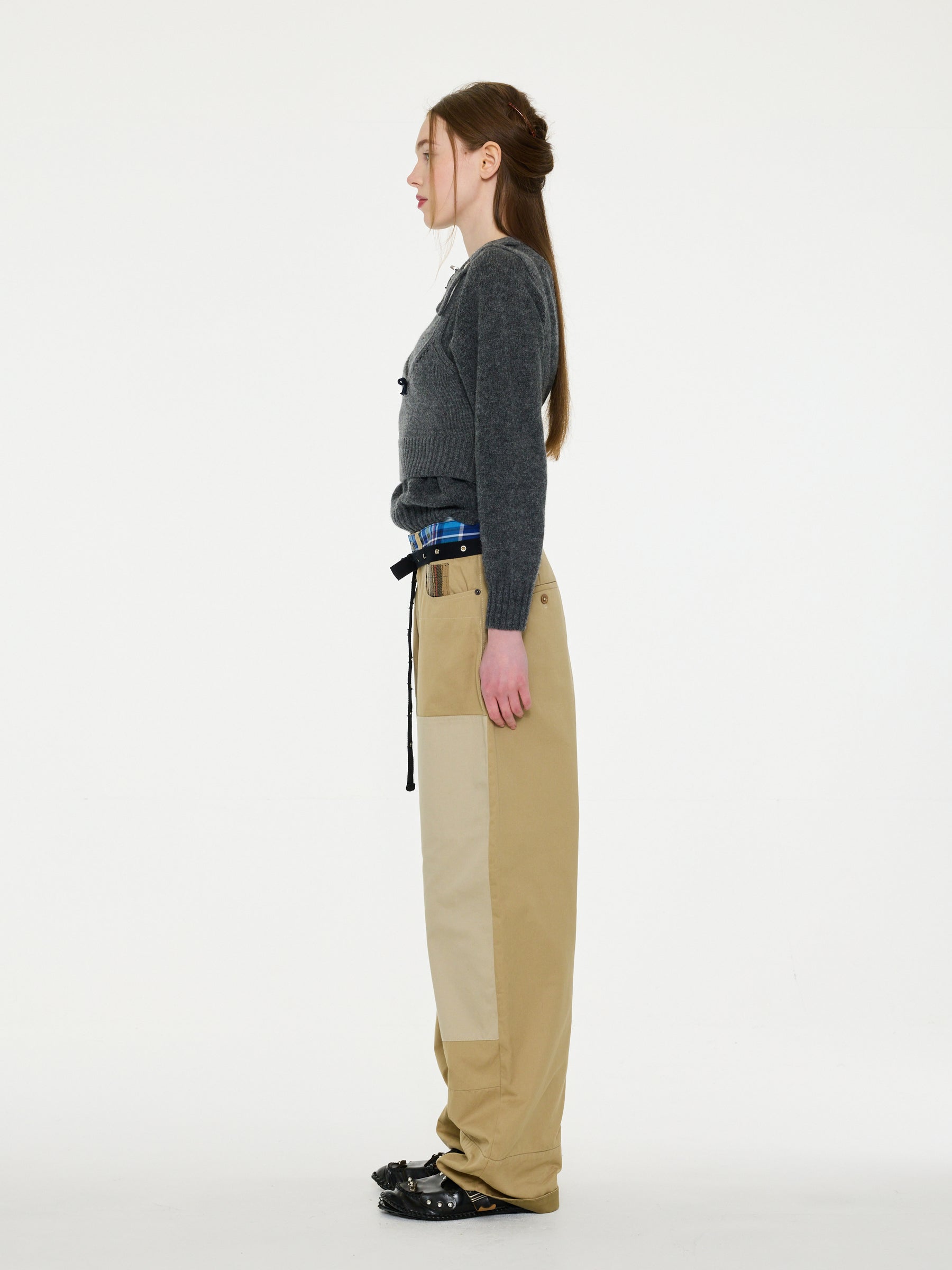 FIFI Crew Neck Shetland Sweater - Dark Grey