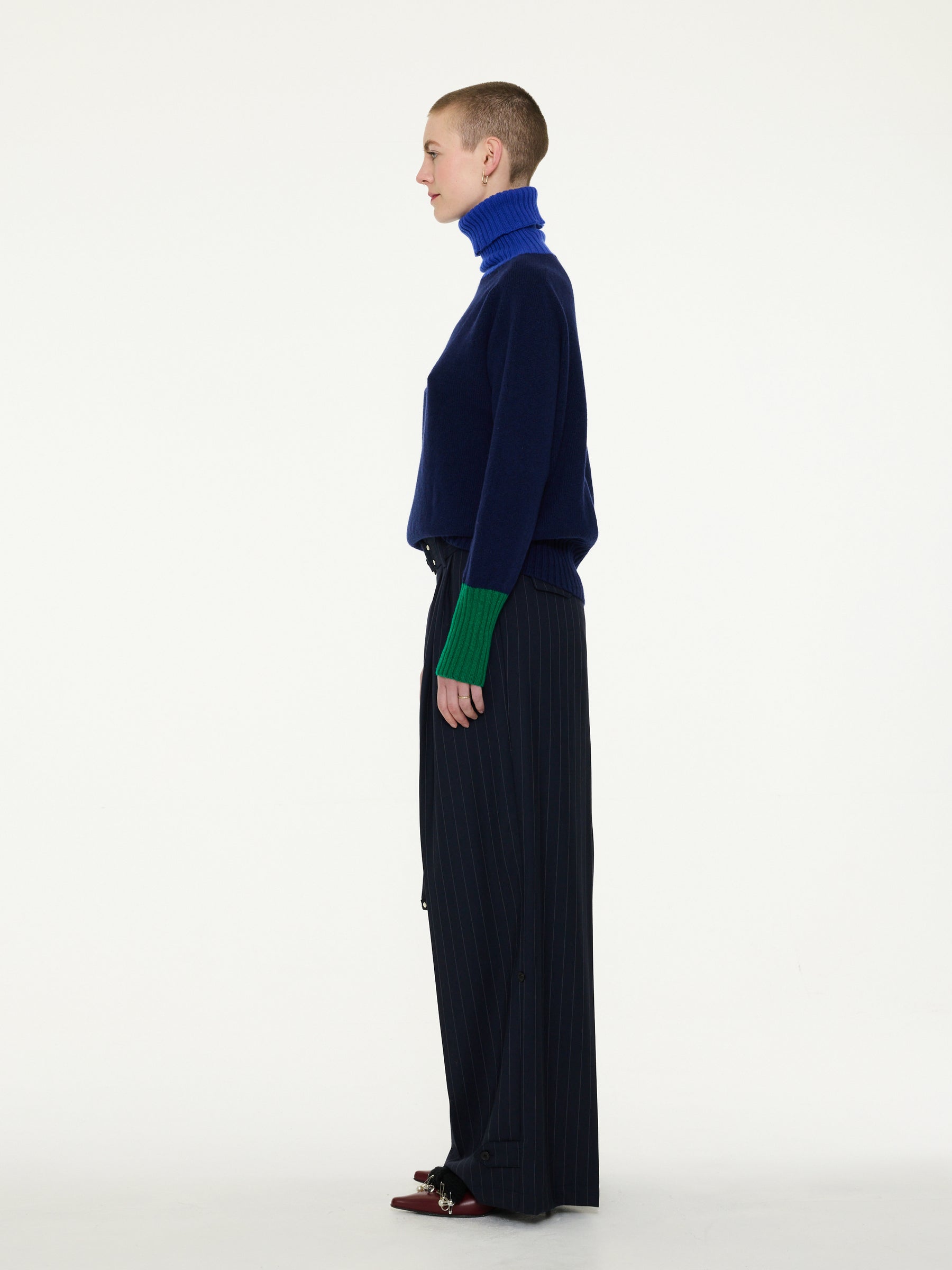 RUDI X Oversized Seam-Free Polo Sweater - Navy