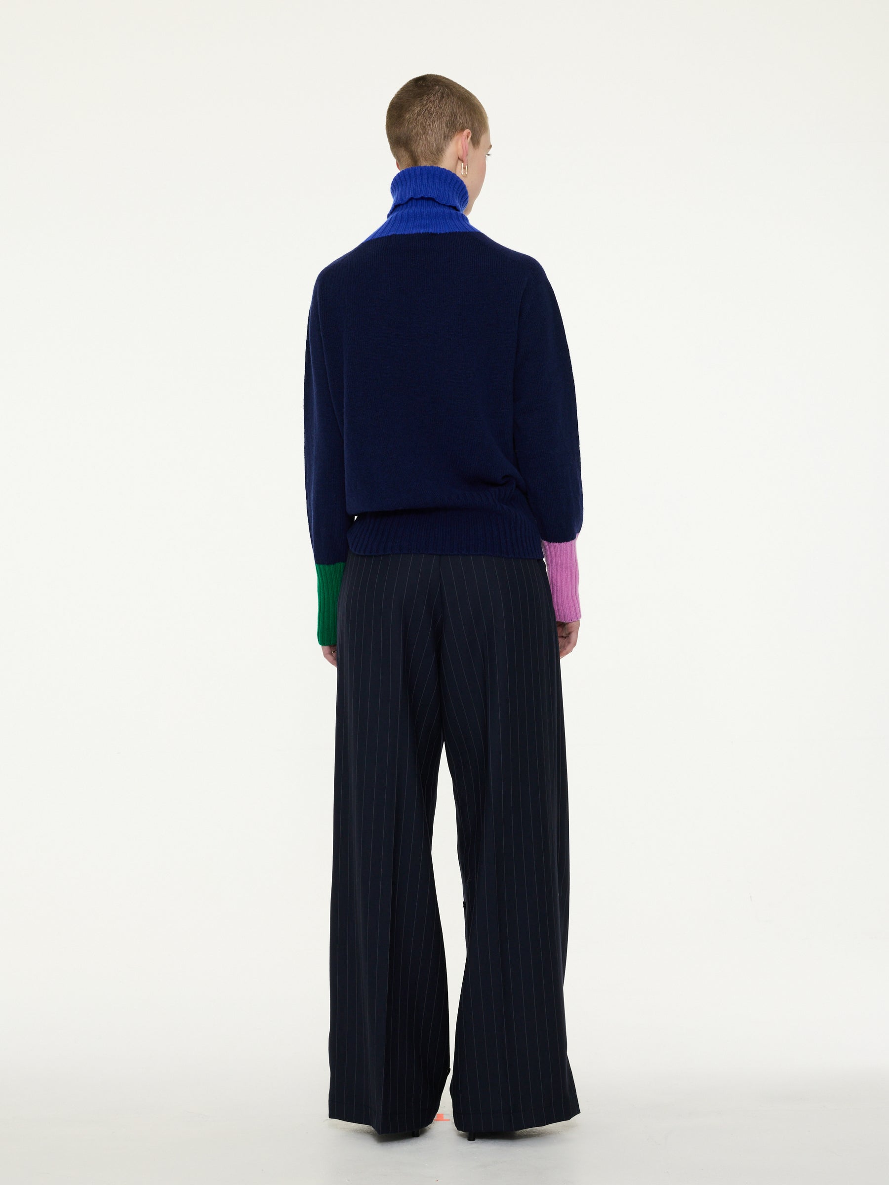 RUDI X Oversized Seam-Free Polo Sweater - Navy