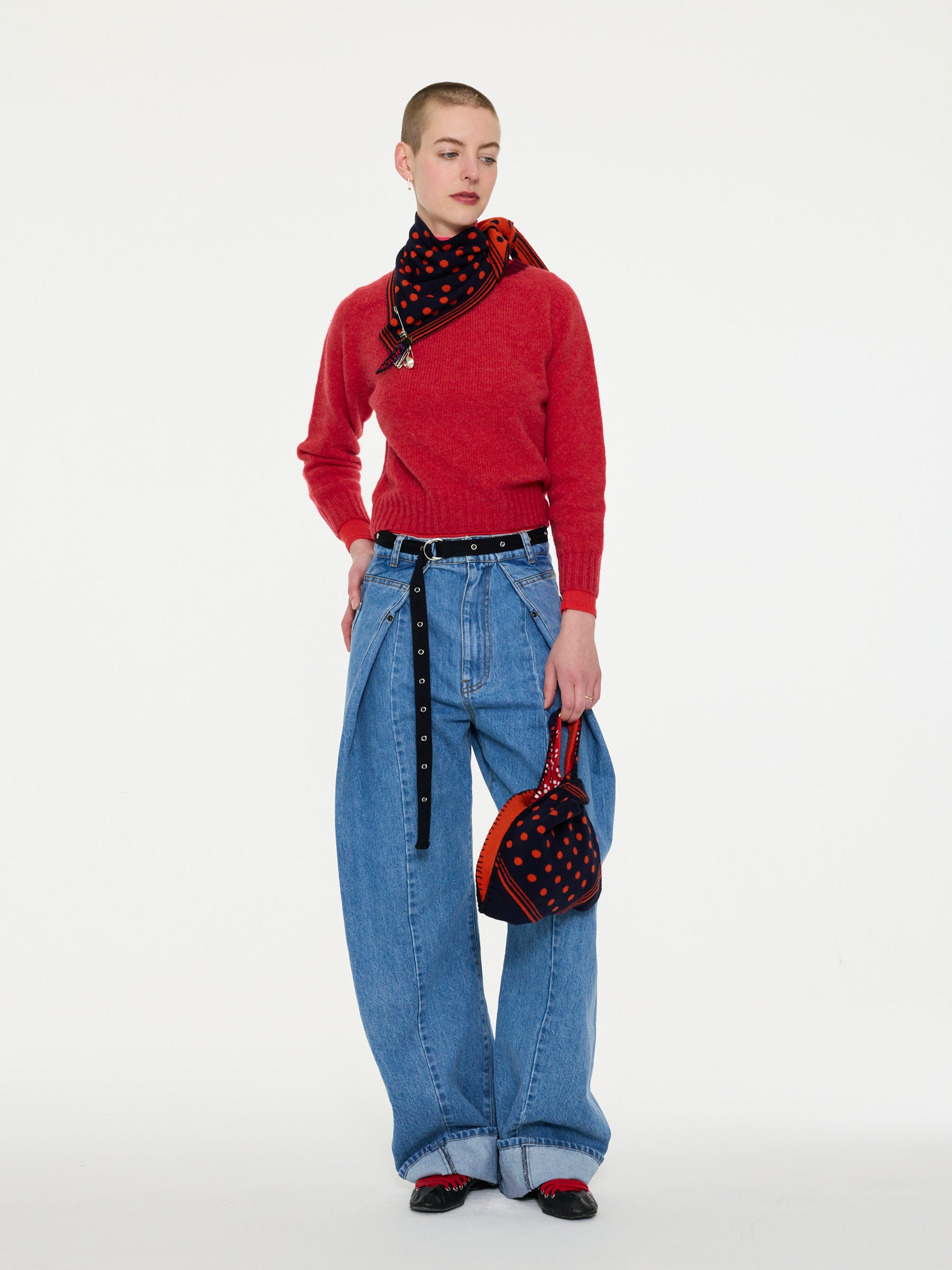 FIFI Crew Neck Shetland Sweater - Coral