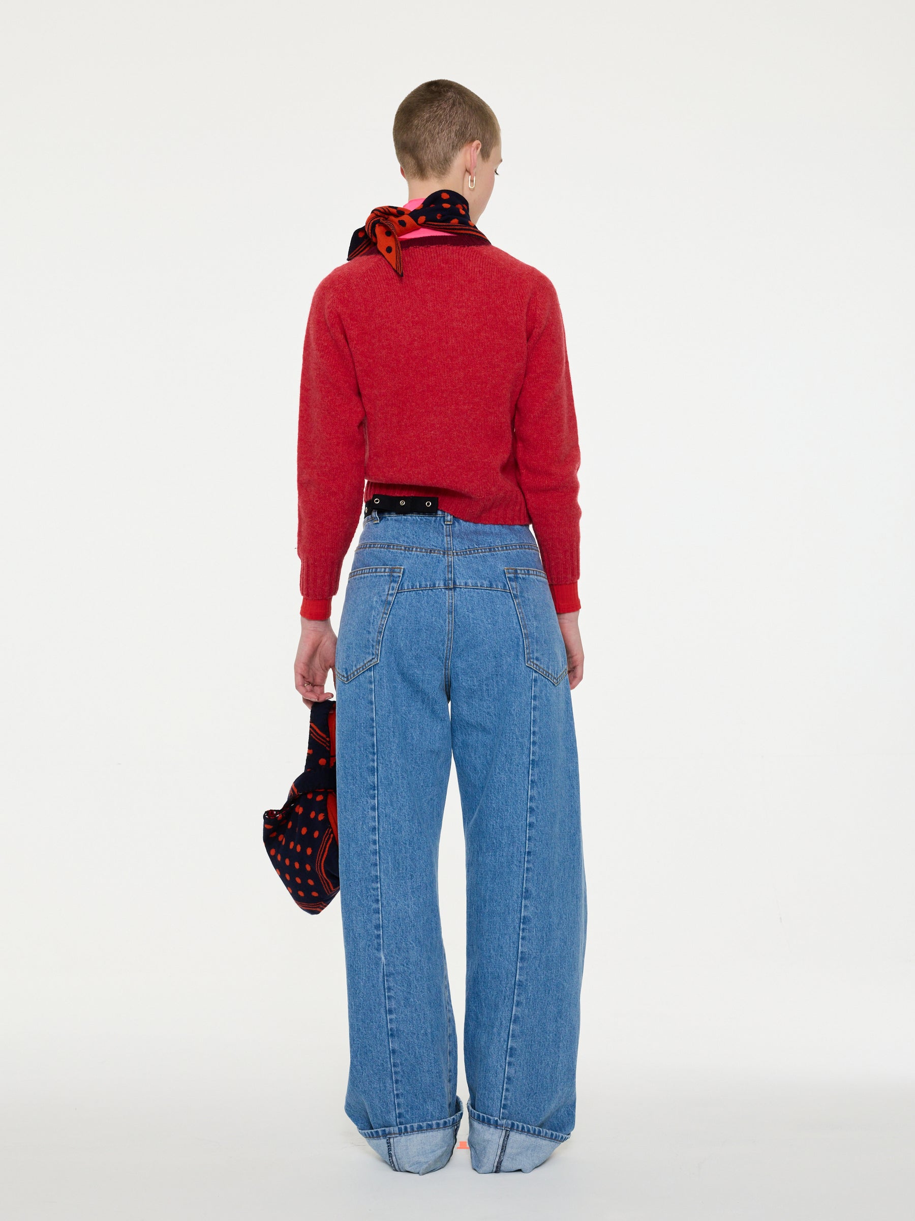 FIFI Crew Neck Shetland Sweater - Coral