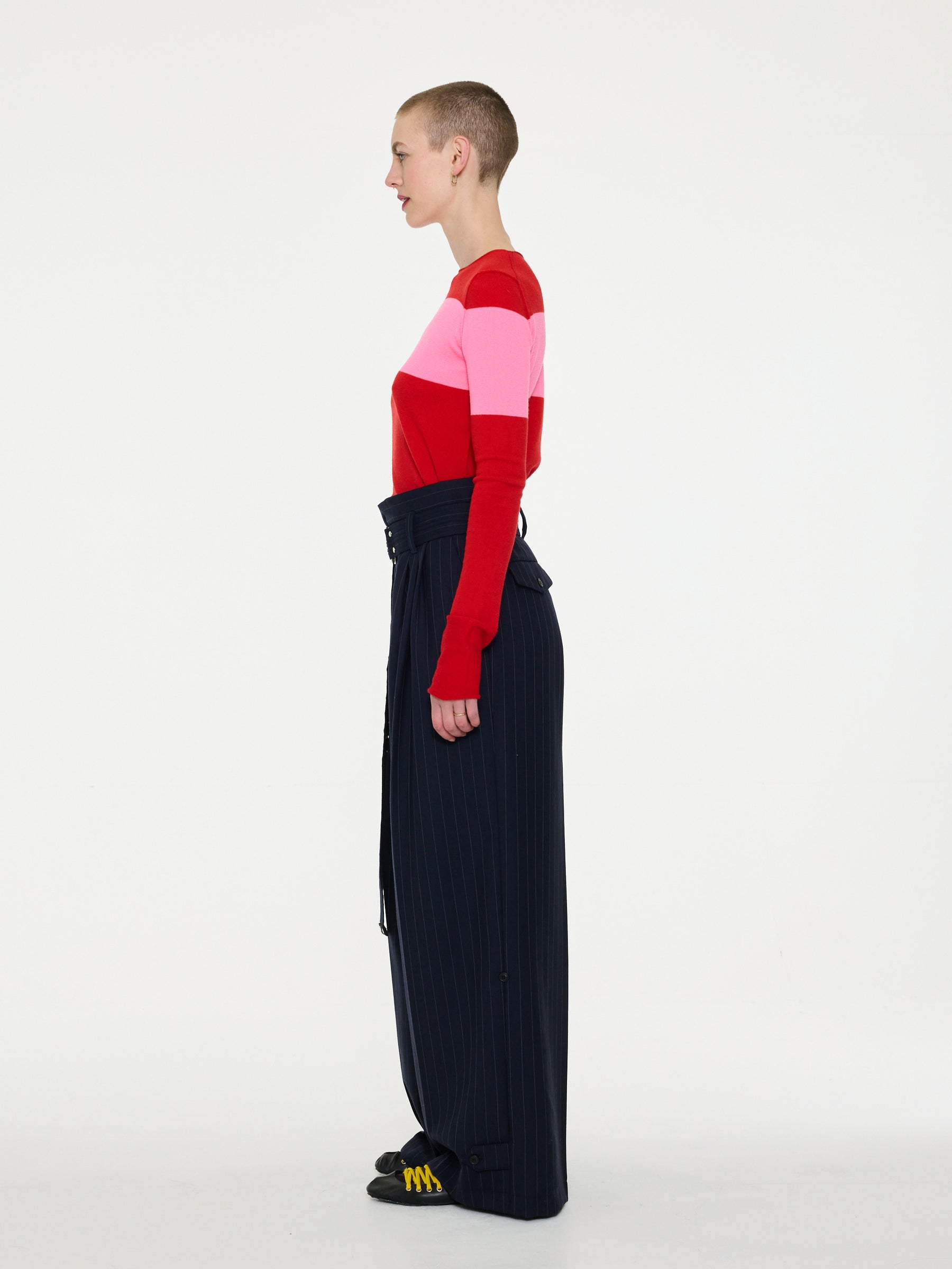 BIRTWELL fitted fine weight sweater - RED / PINK