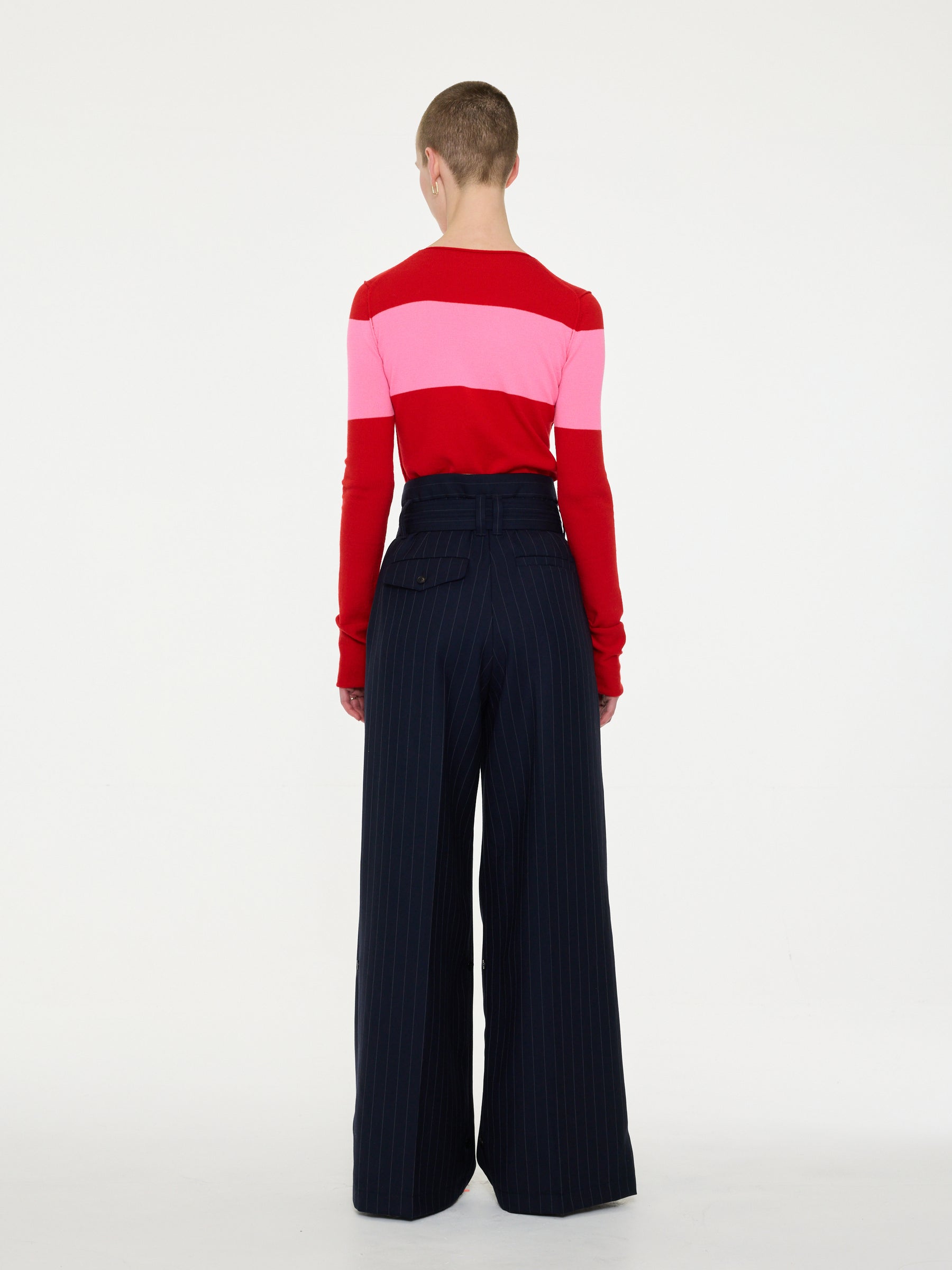 BIRTWELL fitted fine weight sweater - RED / PINK