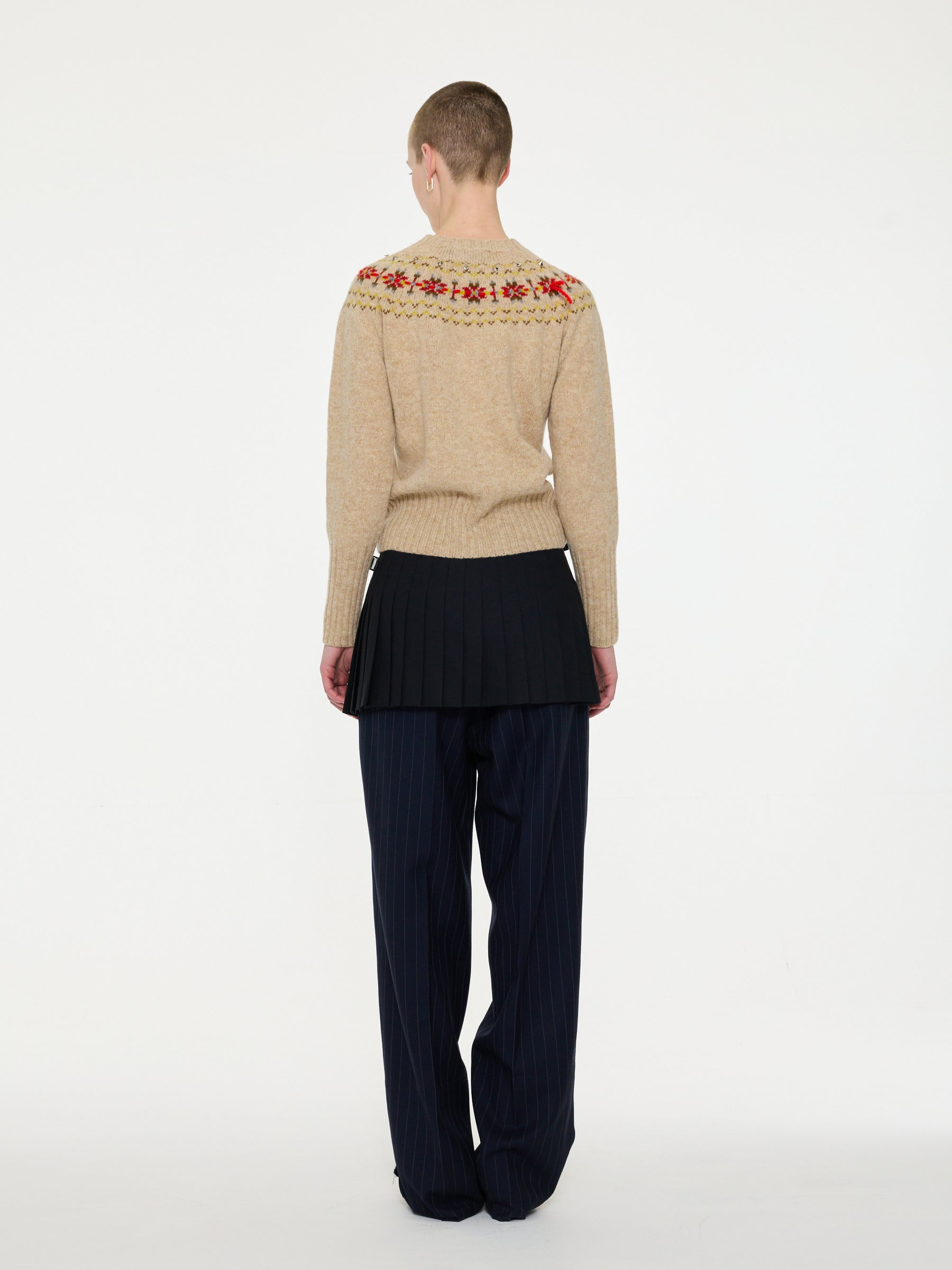 BARBARA Traditional Crafted Fairisle Sweater - Ecru