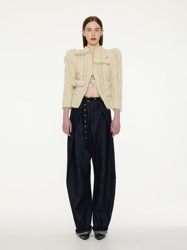 CARA Cable Cardigan - Ecru