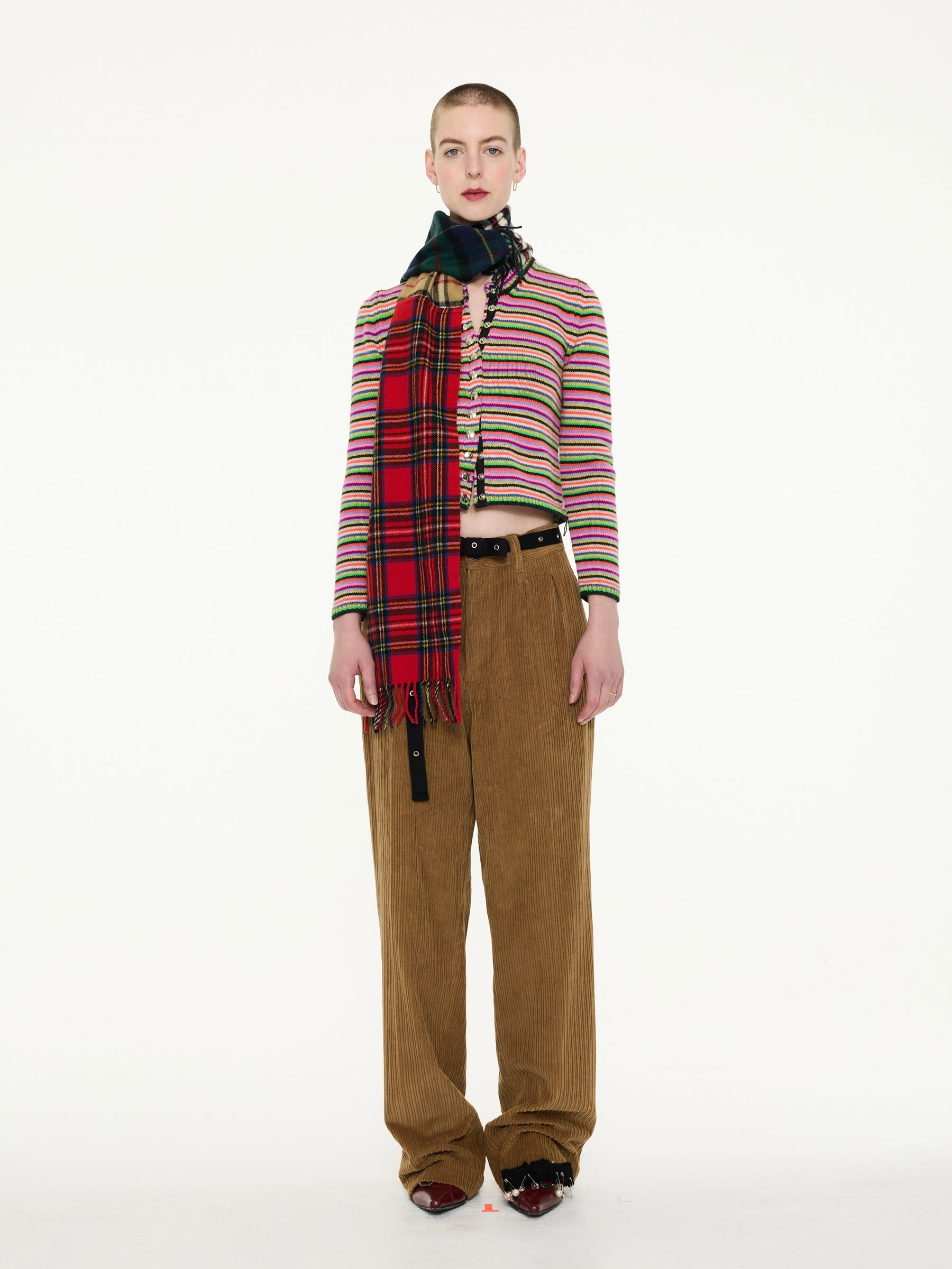 DAHO Pleated Tailored Corduroy Pant - Brown