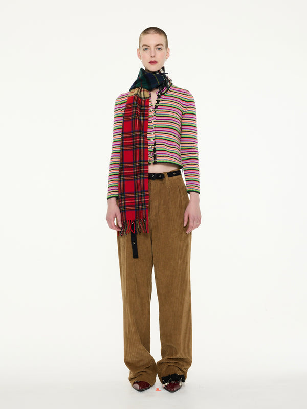 DAHO Pleated Tailored Corduroy Pant - Brown
