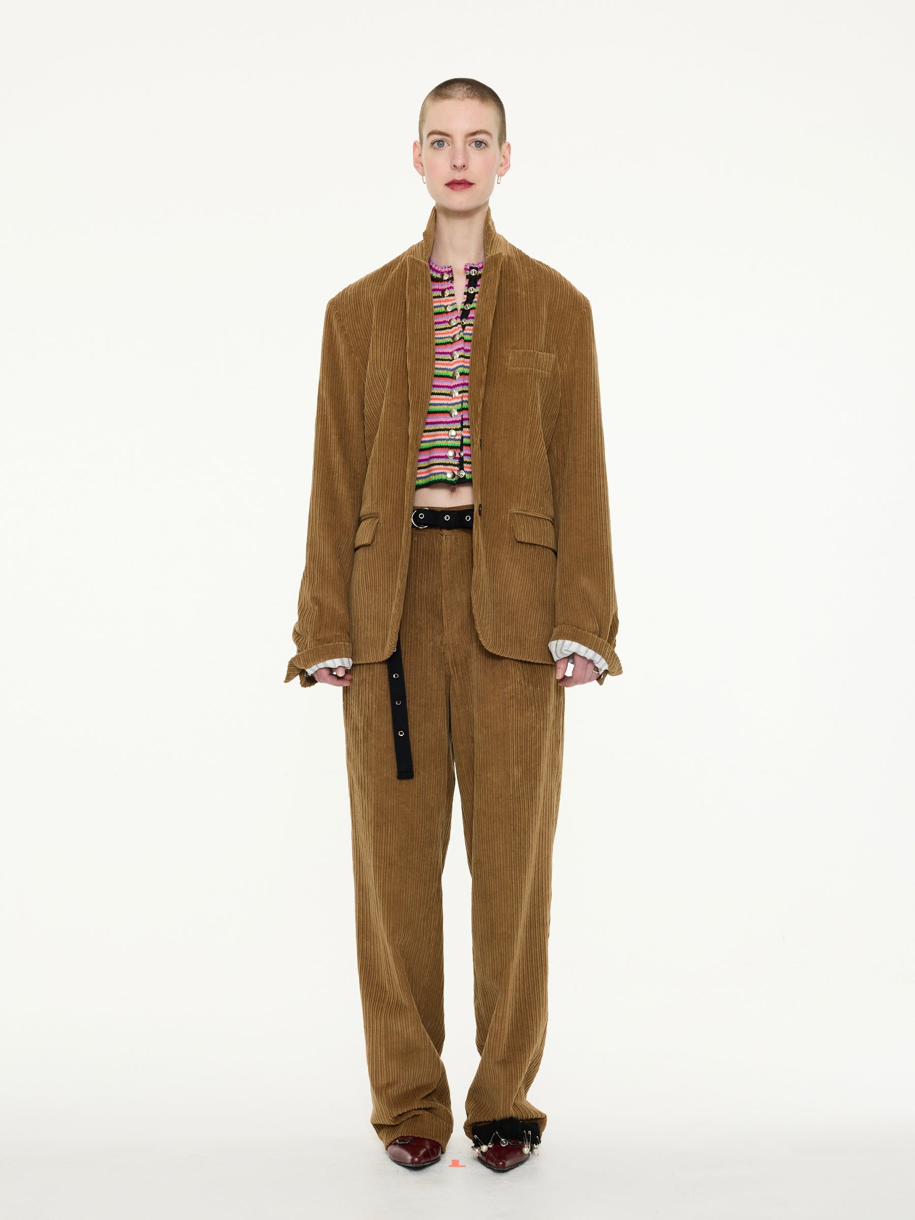 ANNIE Mens Style Corduroy Jacket - Brown