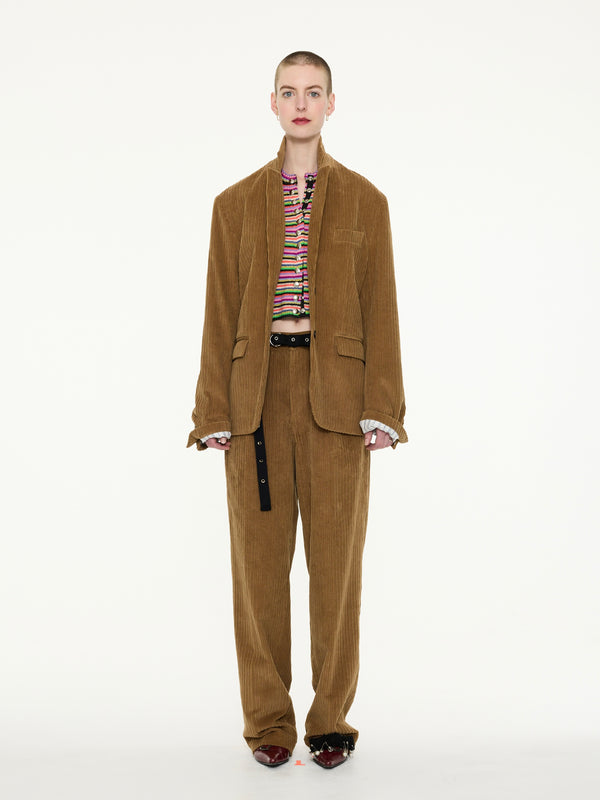 ANNIE Mens Style Corduroy Jacket - Brown