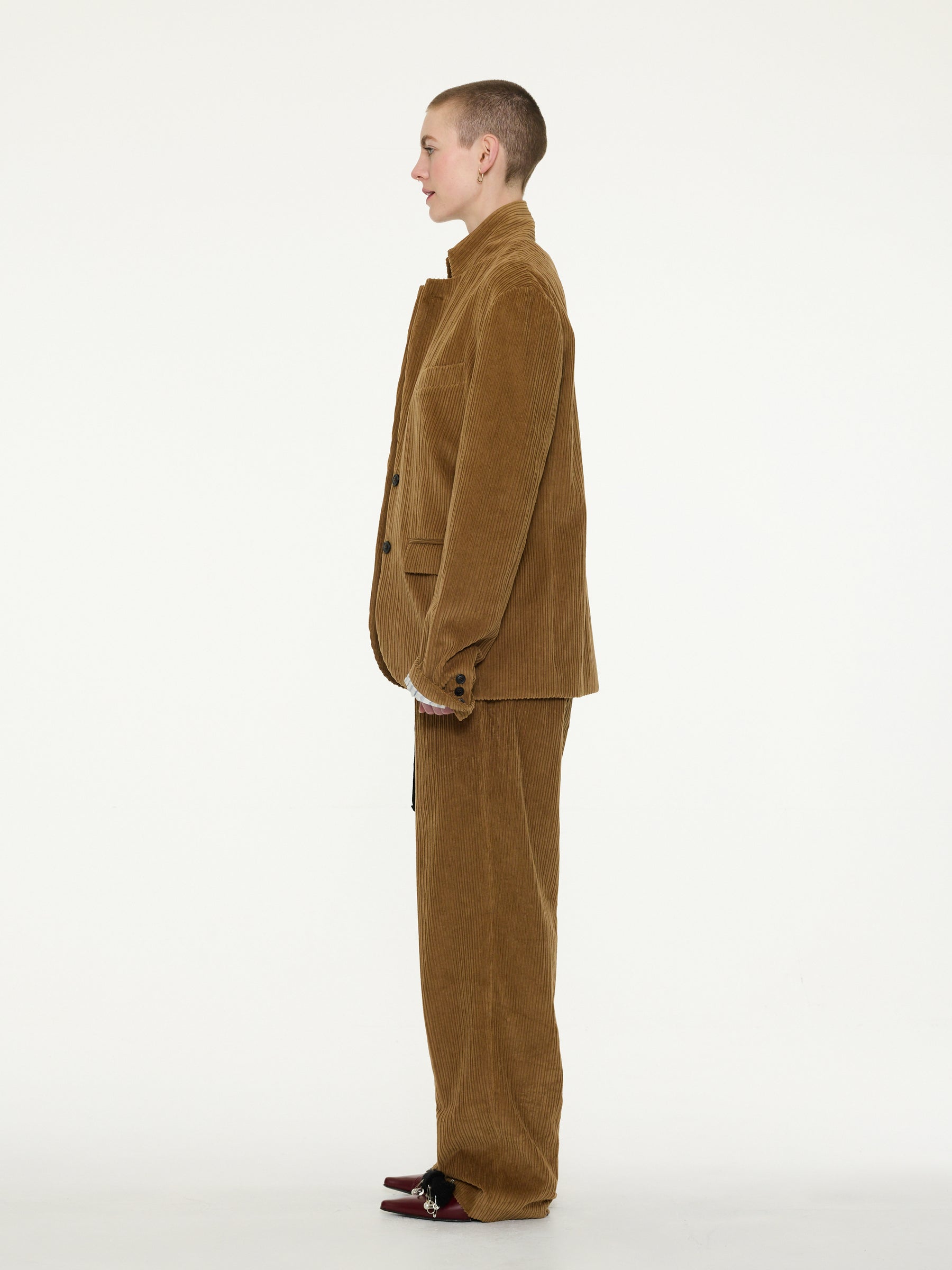 ANNIE Mens Style Corduroy Jacket - Brown