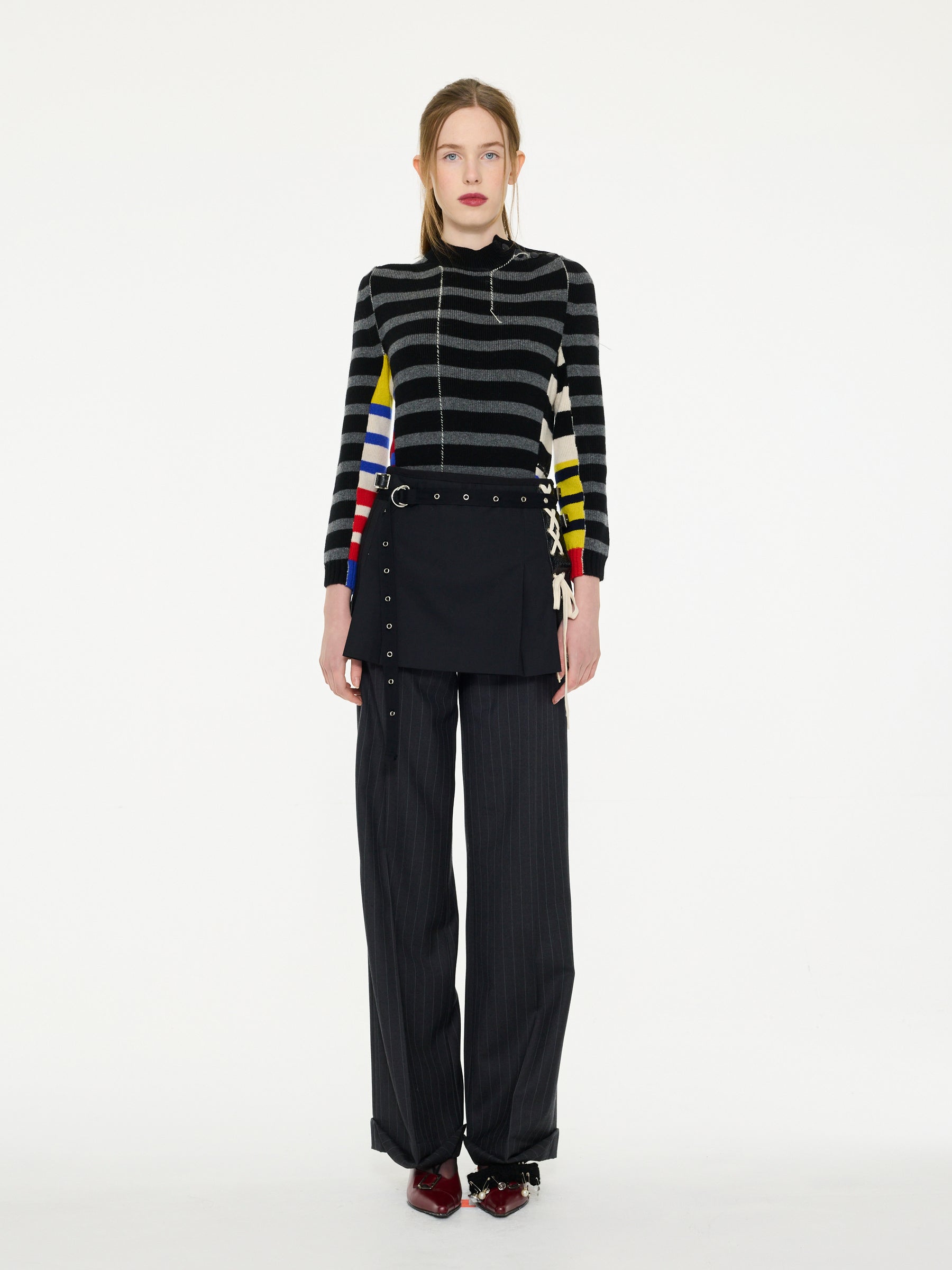 MAE Striped Sweater - Black / Grey / Multico