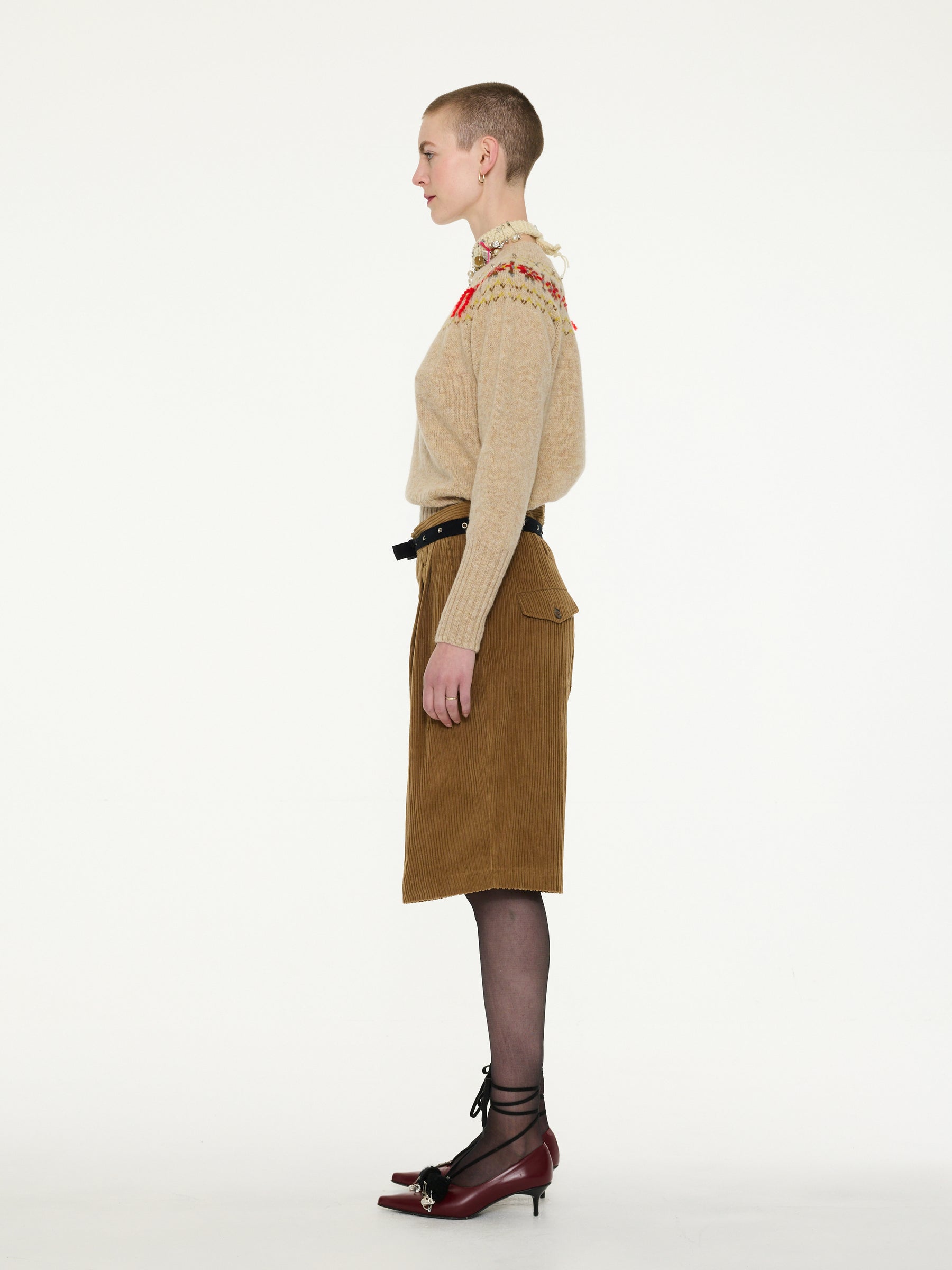 JACK Tailored Mid Length Corduroy Shorts - Brown