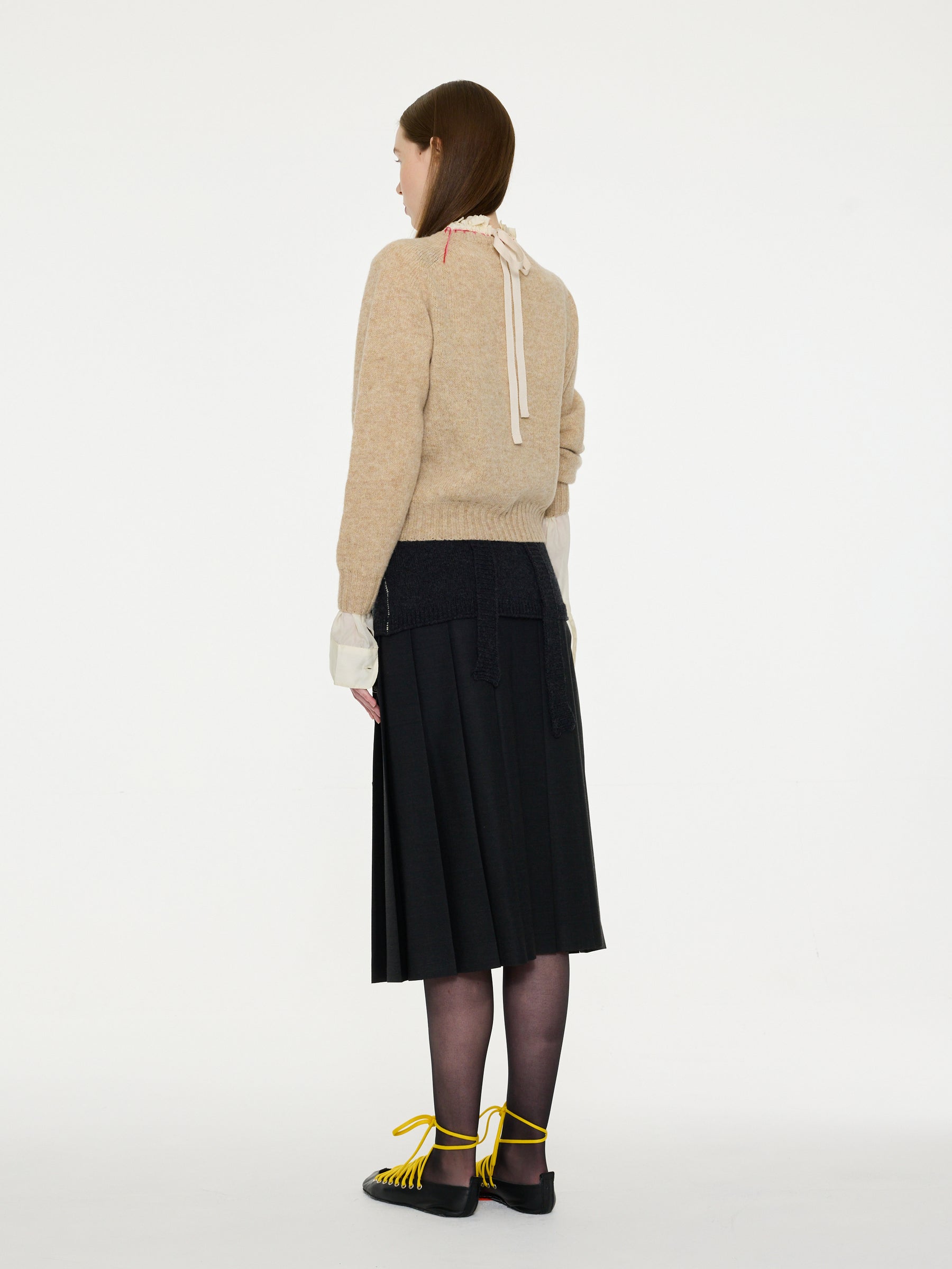 ERIN Crew Neck Shetland Cardigan - Oatmeal