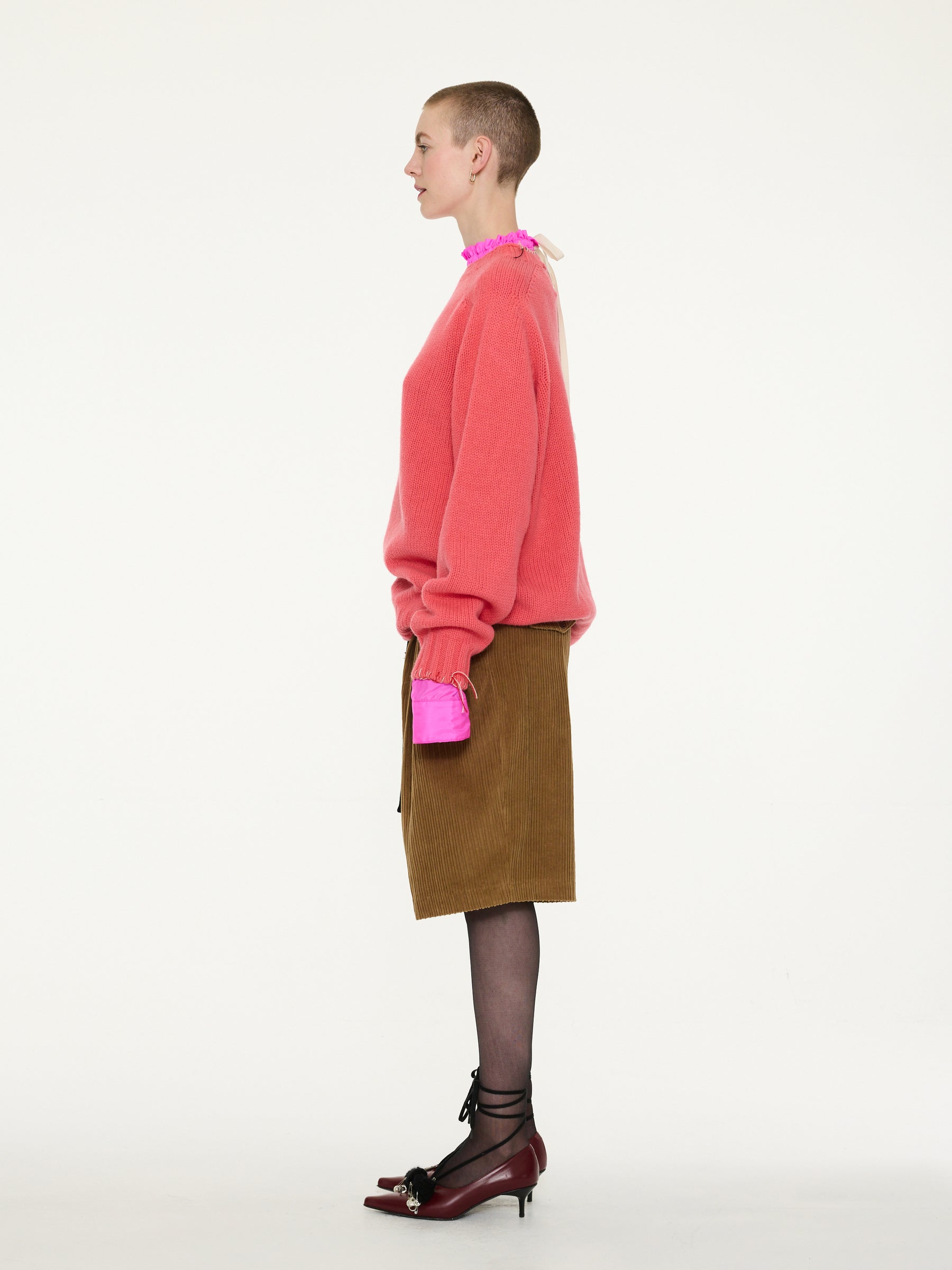 SPROUSE Unisex Mens Lambswool Sweater - Coral