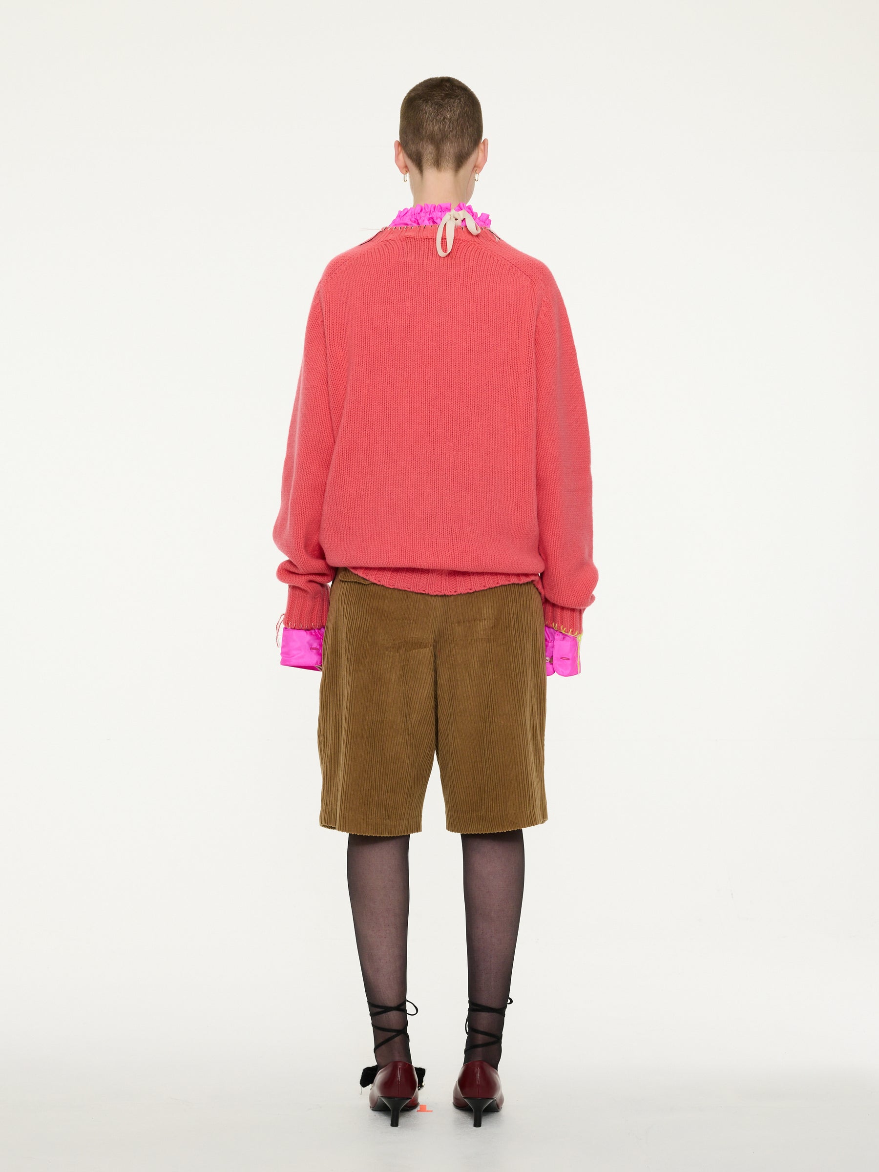 SPROUSE Unisex Mens Lambswool Sweater - Coral