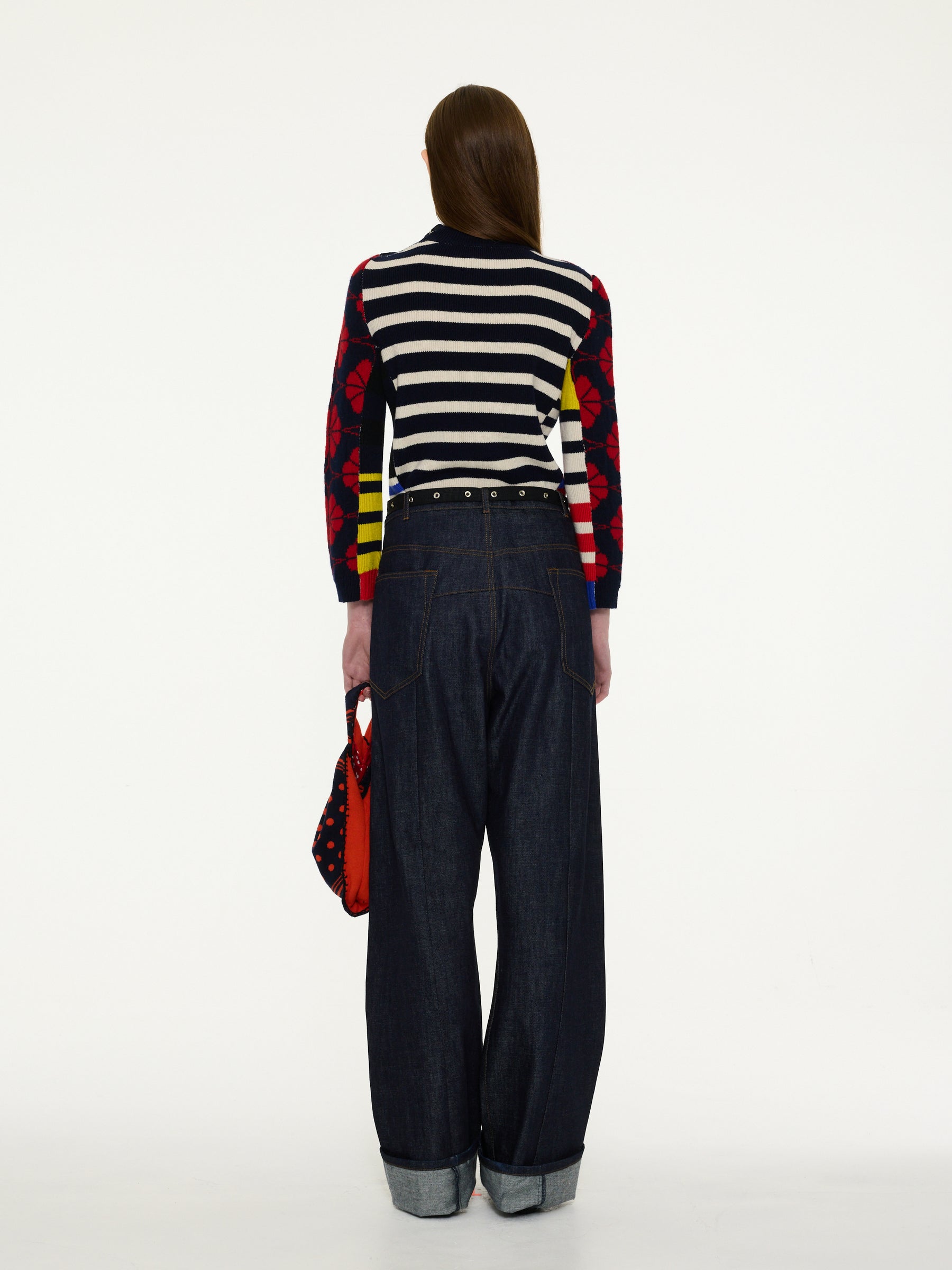 MAE FLOWER Sweater - Navy / Red