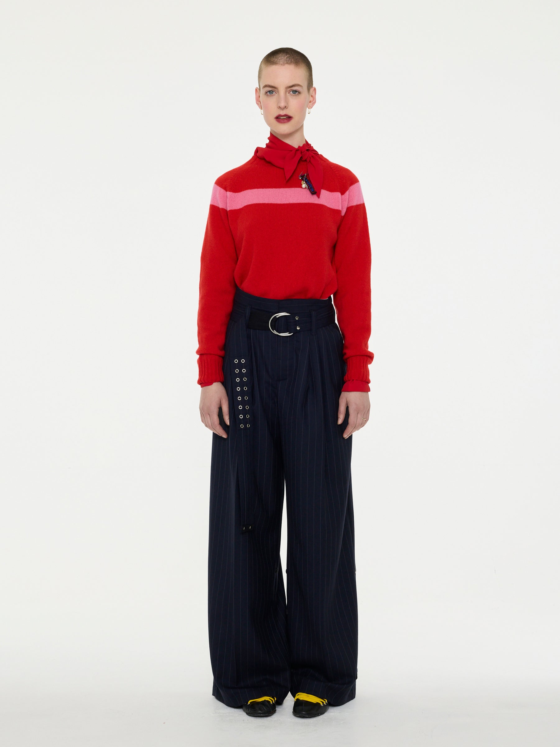 OSSIE Traditional Seam free Sweater - Red/ Pink