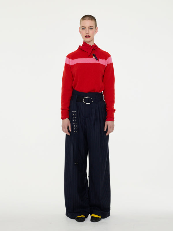 OSSIE Traditional Seam free Sweater - Red/ Pink