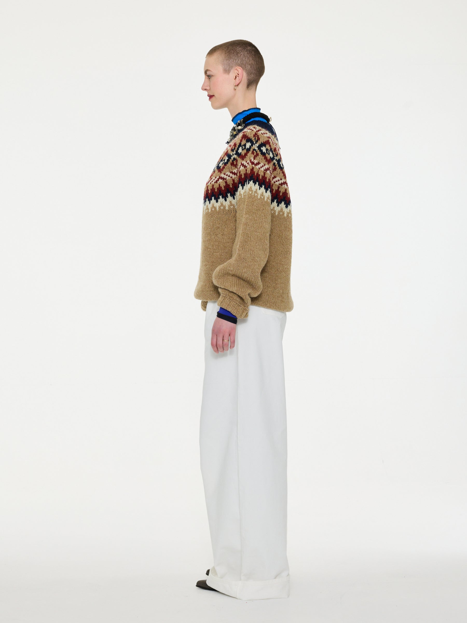 ARI Chunky Fairisle Sweater - Beige